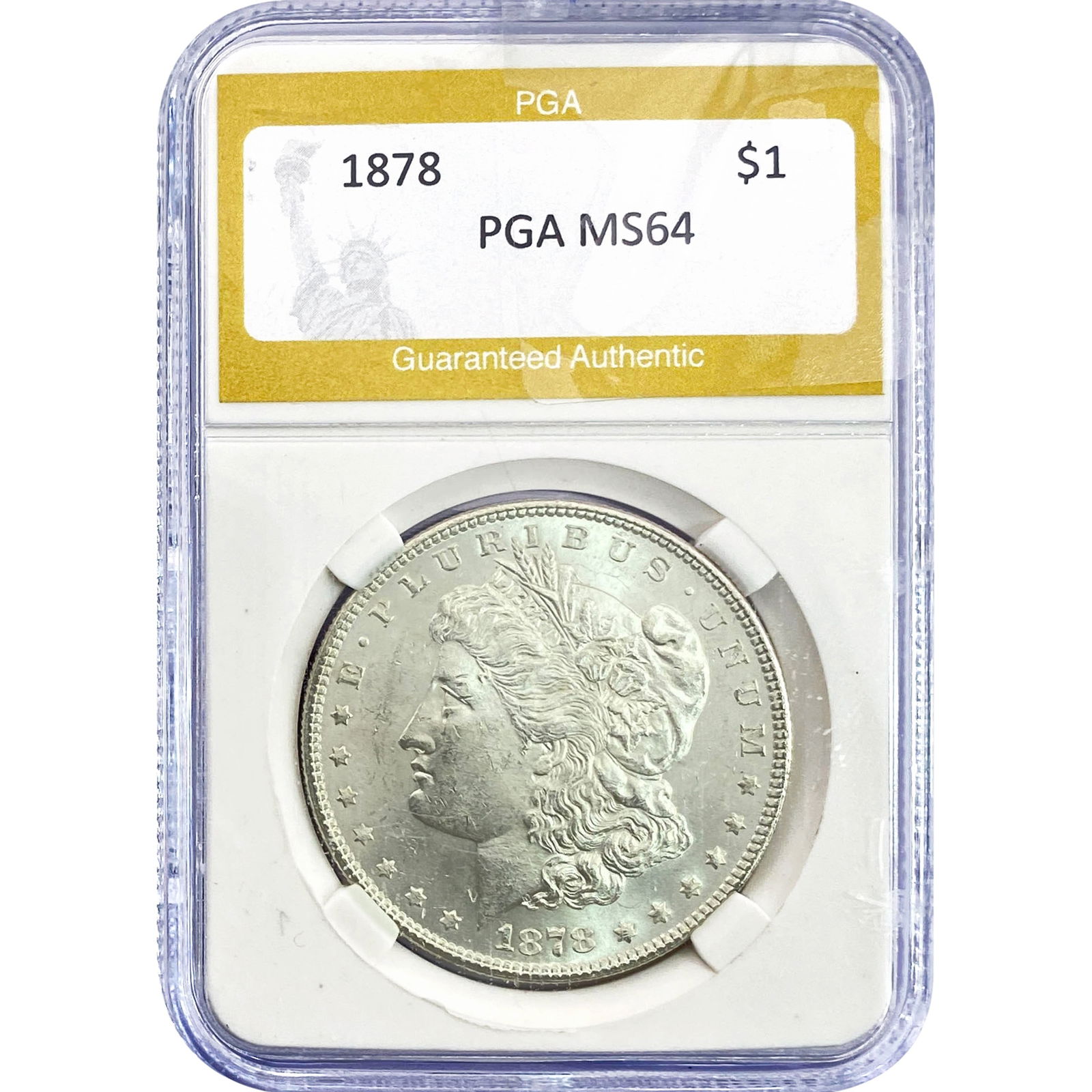 1878 Morgan Silver Dollar PGA MS64: 1878 Morgan Silver Dollar PGA MS64