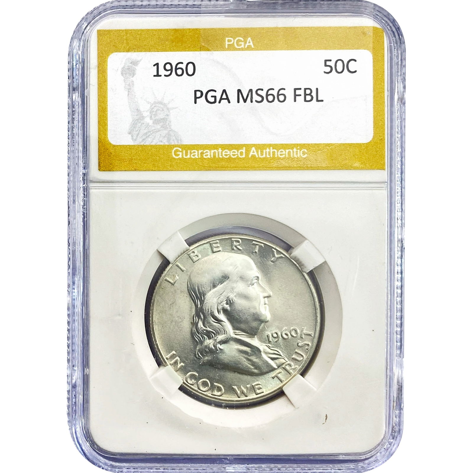 1960 Franklin Half Dollar PGA MS66 FBL: 1960 Franklin Half Dollar PGA MS66 FBL