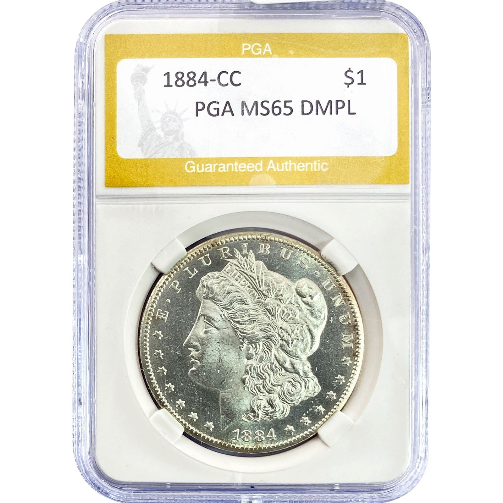 1884-CC Morgan Silver Dollar PGA MS65 DMPL: 1884-CC Morgan Silver Dollar PGA MS65 DMPL