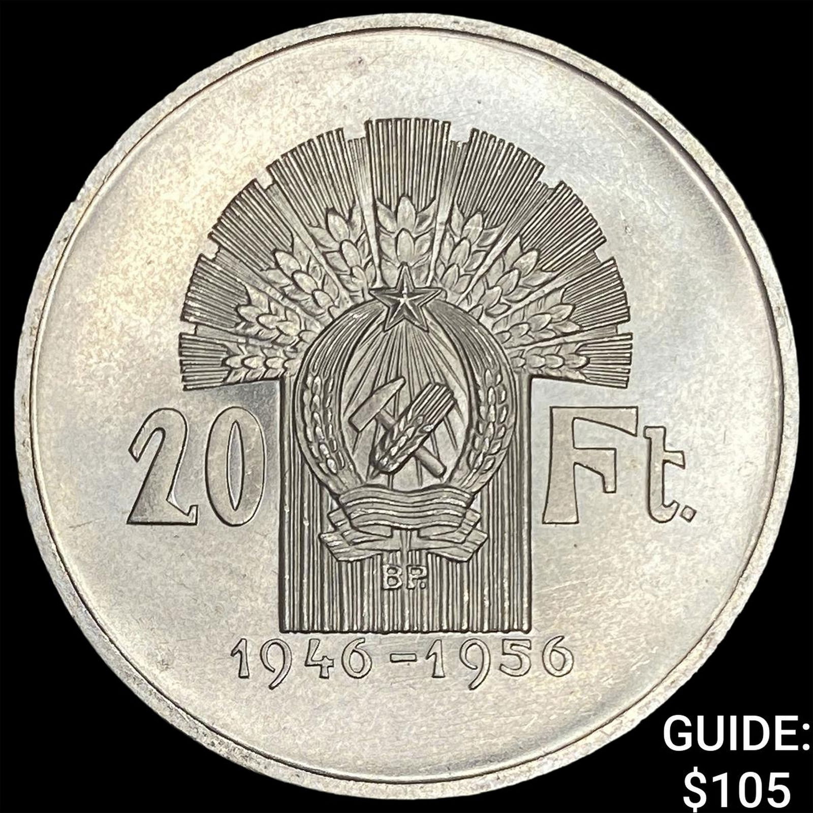 1956 Hungary Silver 20 Forint UNCIRCULATED: 1956 Hungary Silver 20 Forint UNCIRCULATED