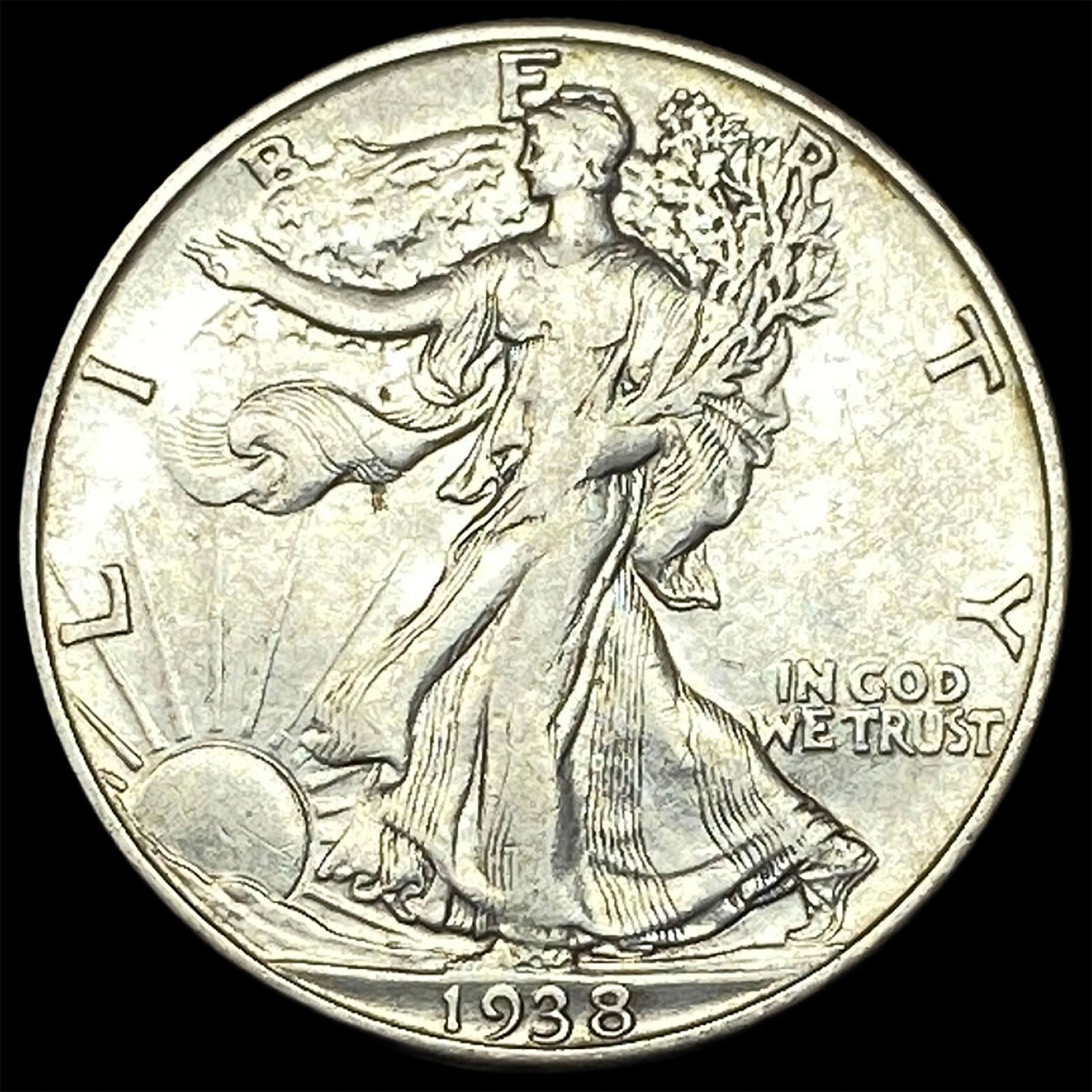 1938-D Silver Half Dollar Walking Liberty NEARLY UNCIRCULATED (1 of 2)