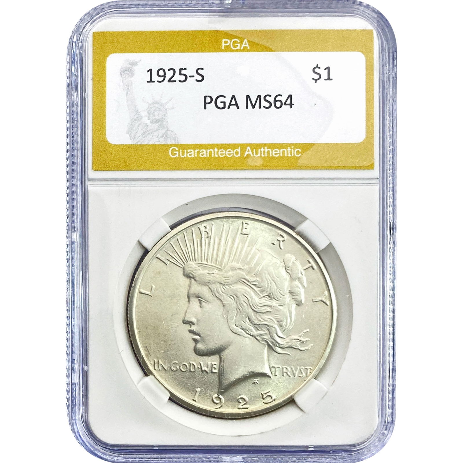 1925-S Silver Peace Dollar PGA MS64 (1 of 2)