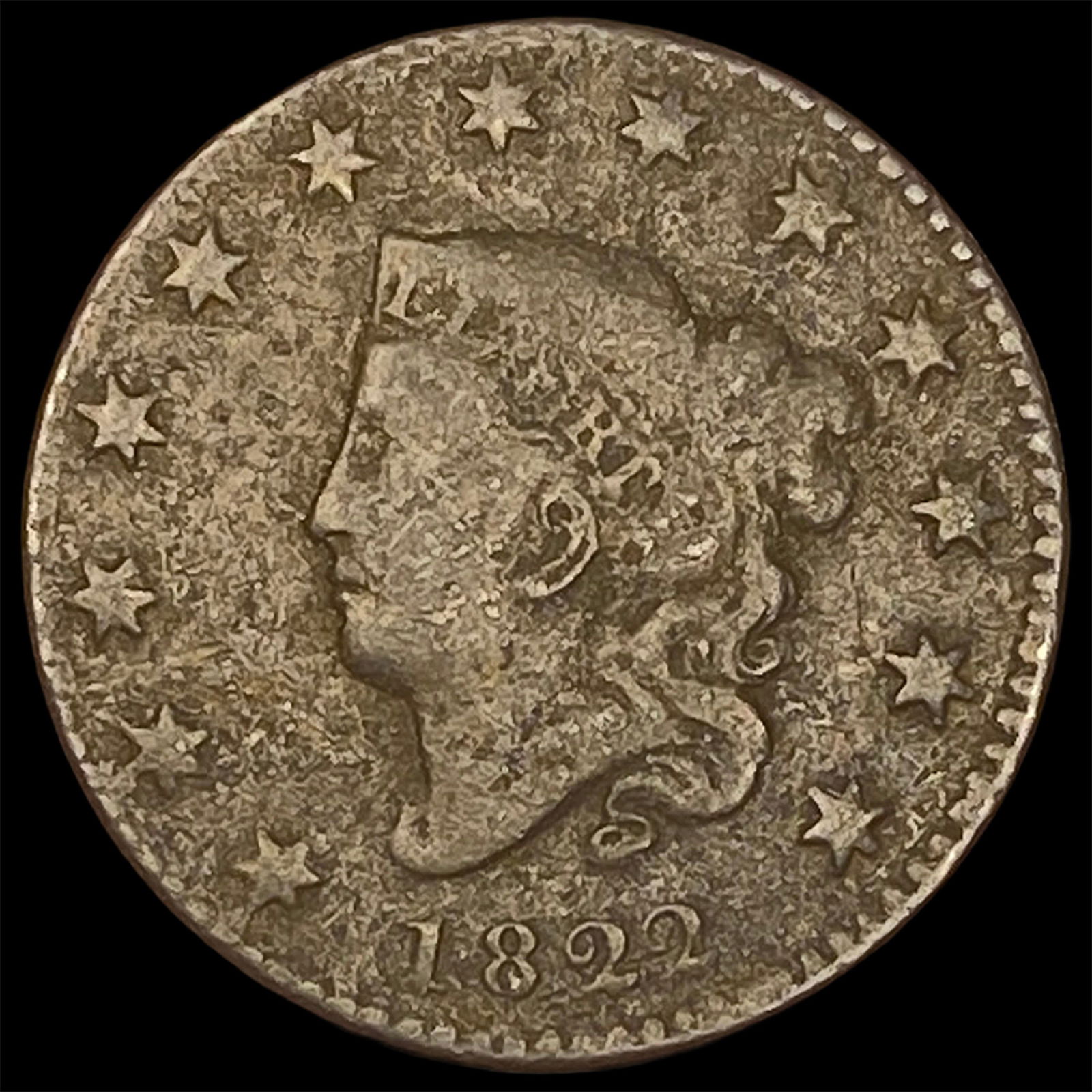 1822 Coronet Head Large Cent HIGH GRADE (1 of 2)