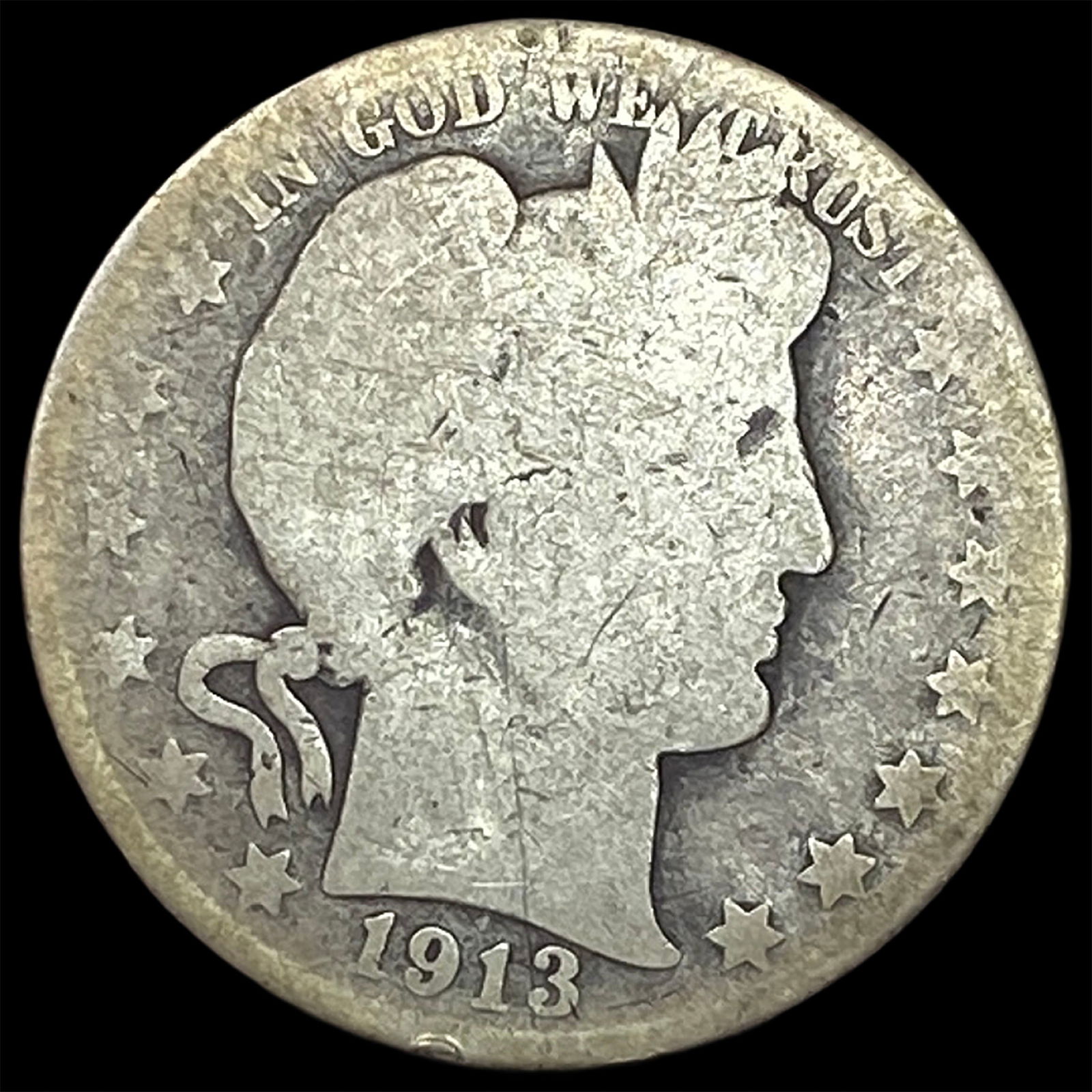 1913-S Silver Barber Half Dollar NICELY CIRCULATED (1 of 2)