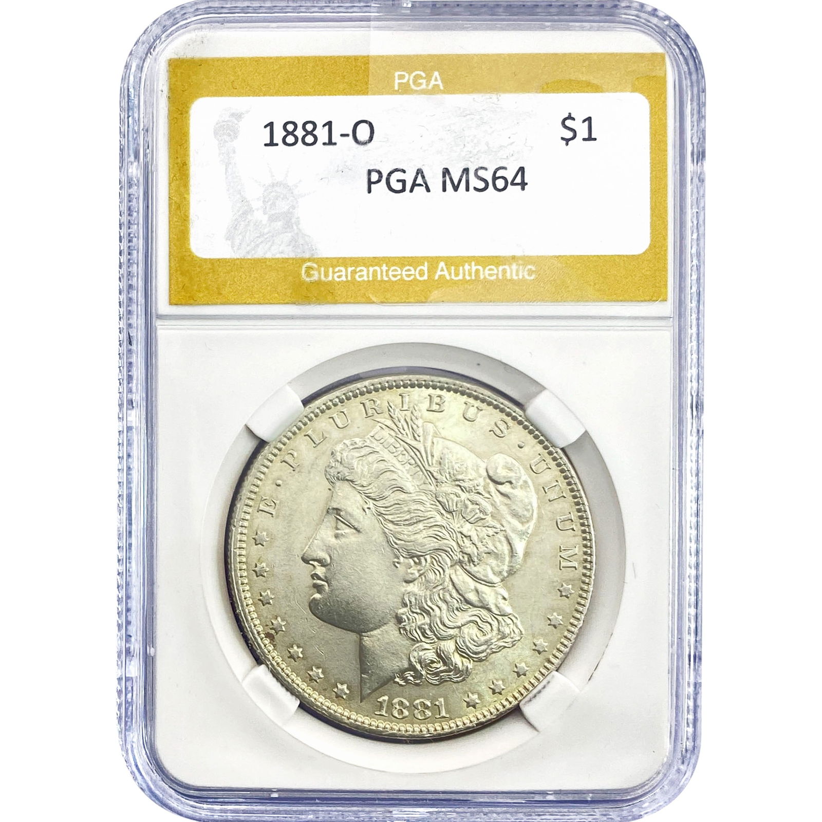 1881-O Morgan Silver Dollar PGA MS64: 1881-O Morgan Silver Dollar PGA MS64
