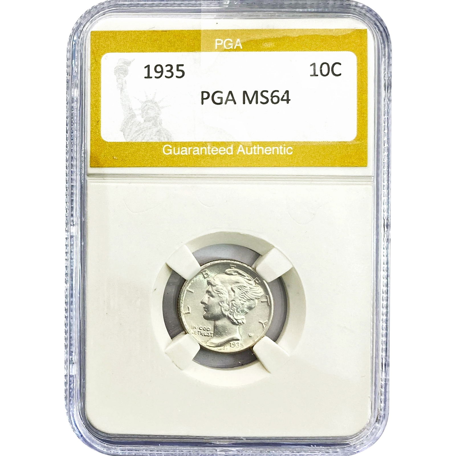1935 Mercury Silver Dime PGA MS64: 1935 Mercury Silver Dime PGA MS64