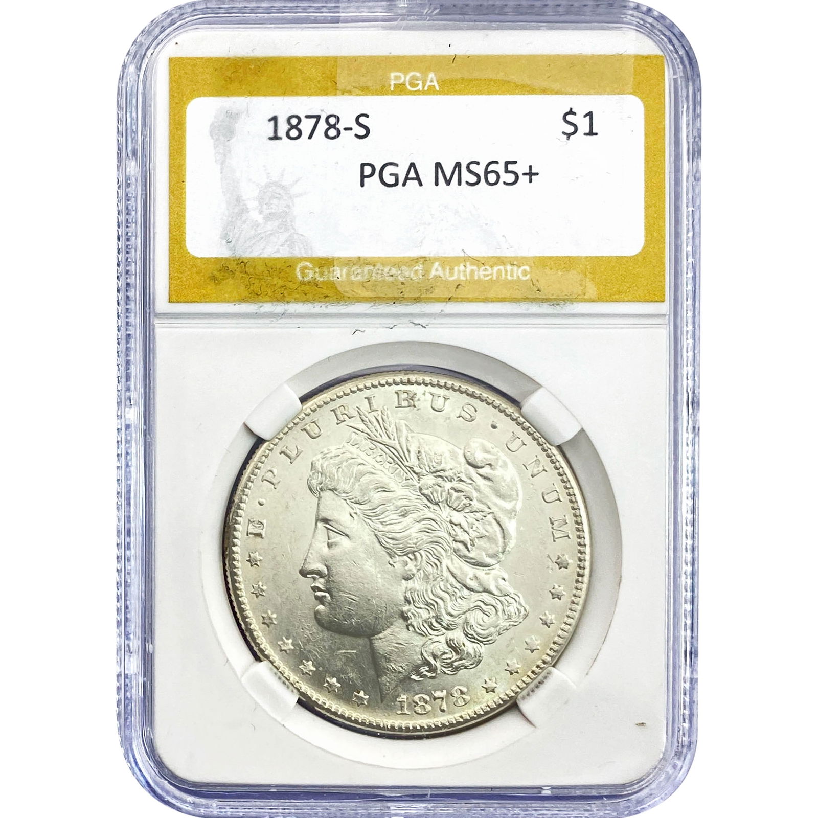 1878-S Morgan Silver Dollar PGA MS65+: 1878-S Morgan Silver Dollar PGA MS65+