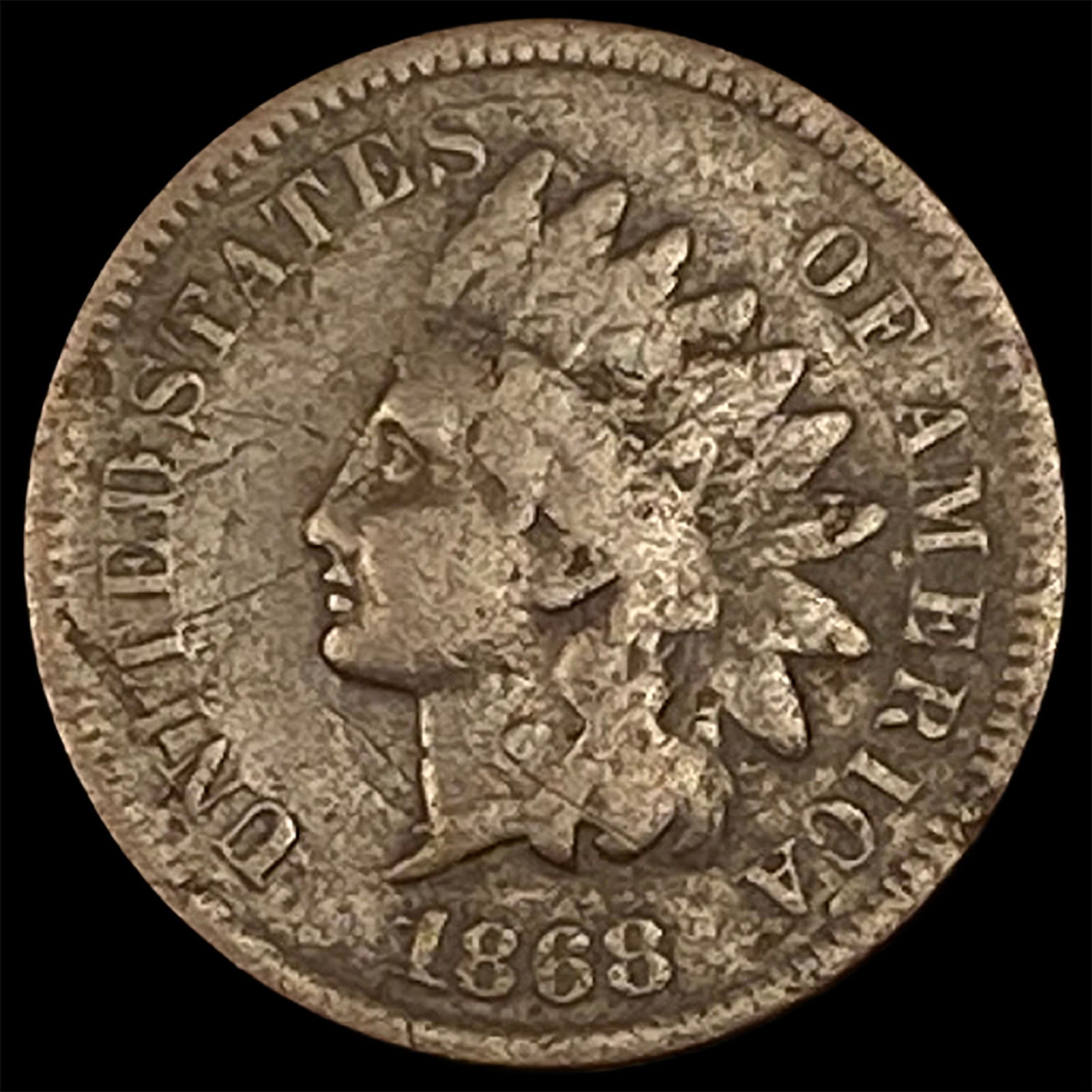 1868 Indian Head Cent NICELY CIRCULATED: 1868 Indian Head Cent NICELY CIRCULATED