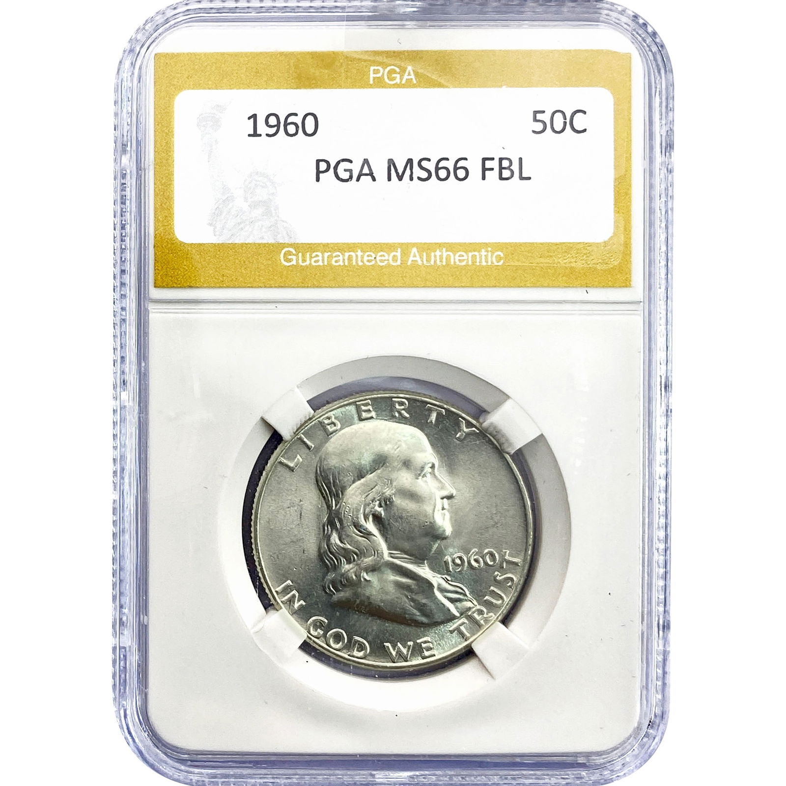 1960 Franklin Half Dollar PGA MS66 FBL: 1960 Franklin Half Dollar PGA MS66 FBL