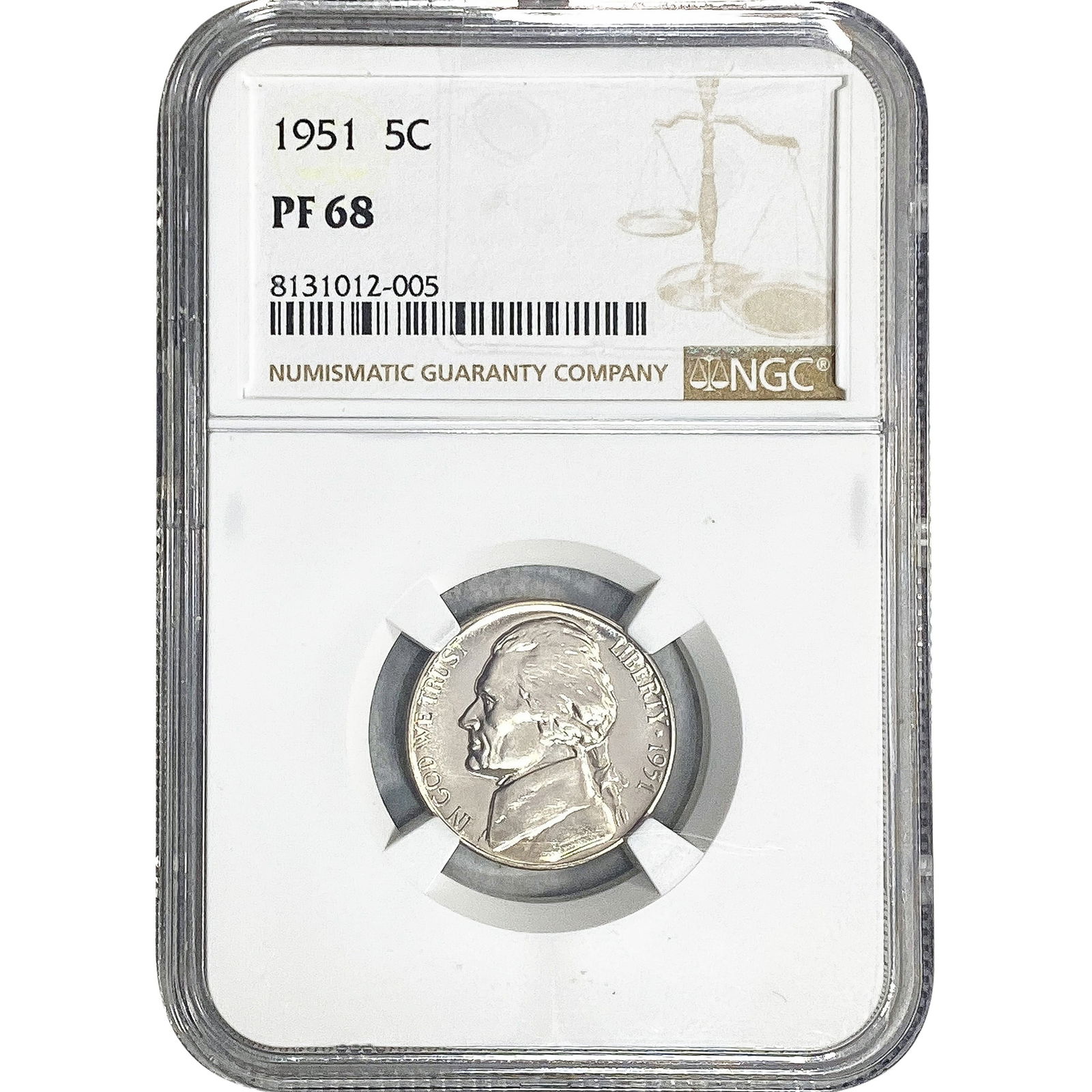 1951 Jefferson Nickel NGC PF68 (1 of 2)