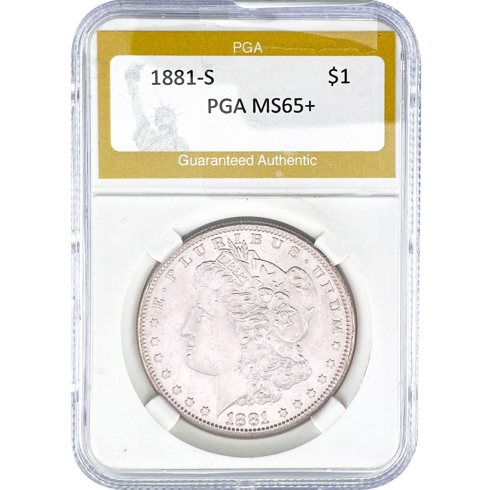 1881-S Morgan Silver Dollar PGA MS65+: 1881-S Morgan Silver Dollar PGA MS65+