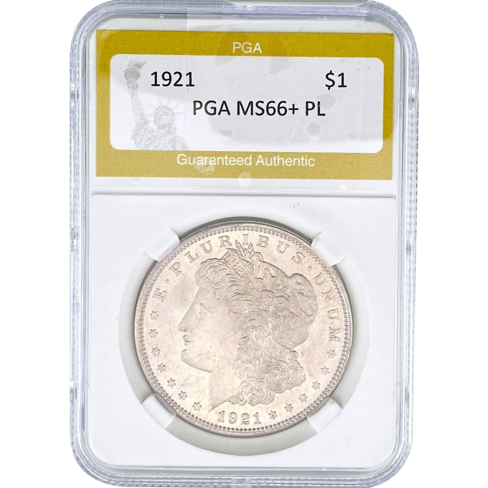 1921 Morgan Silver Dollar PGA MS66+ PL: 1921 Morgan Silver Dollar PGA MS66+ PL