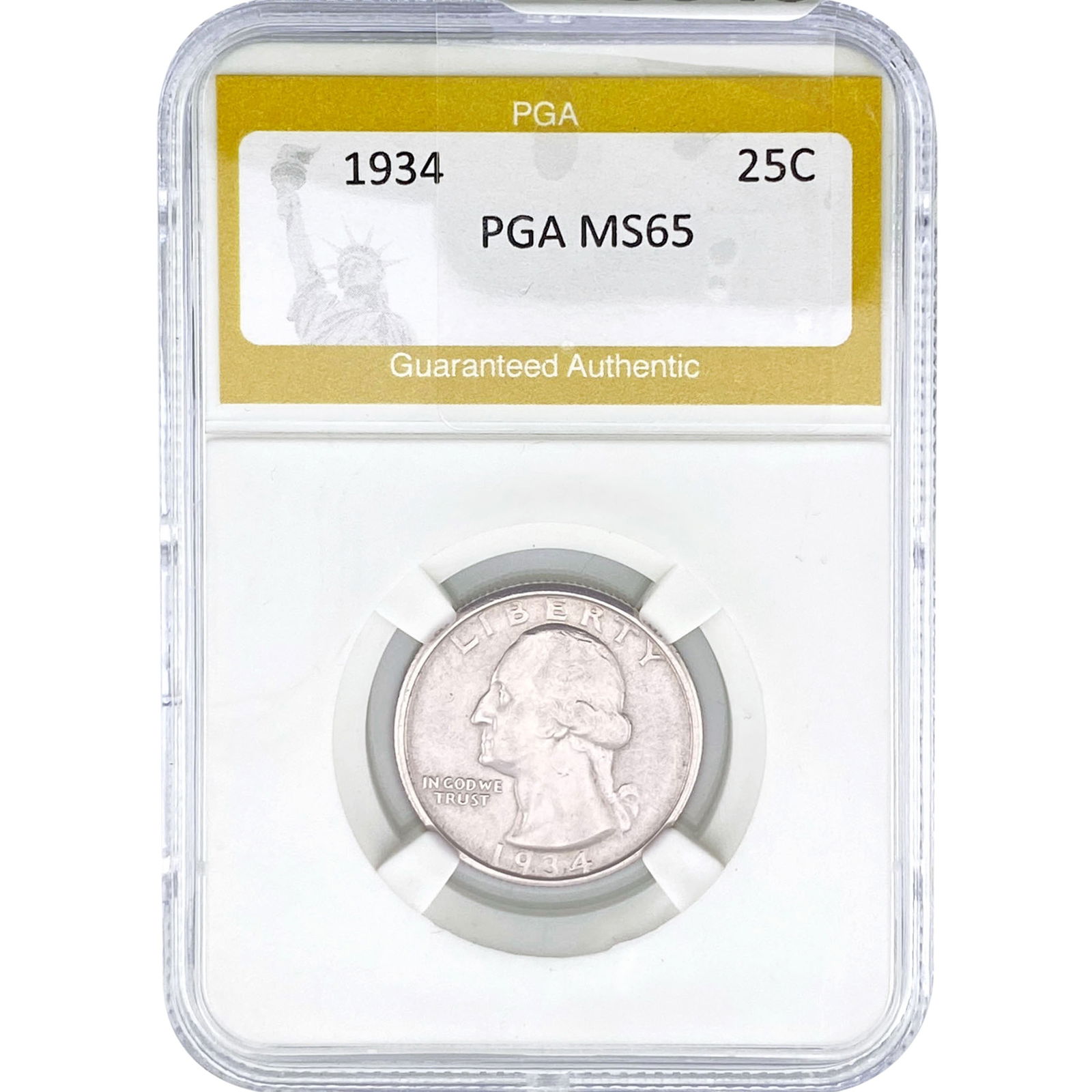 1934 Washington Silver Quarter PGA MS65: 1934 Washington Silver Quarter PGA MS65