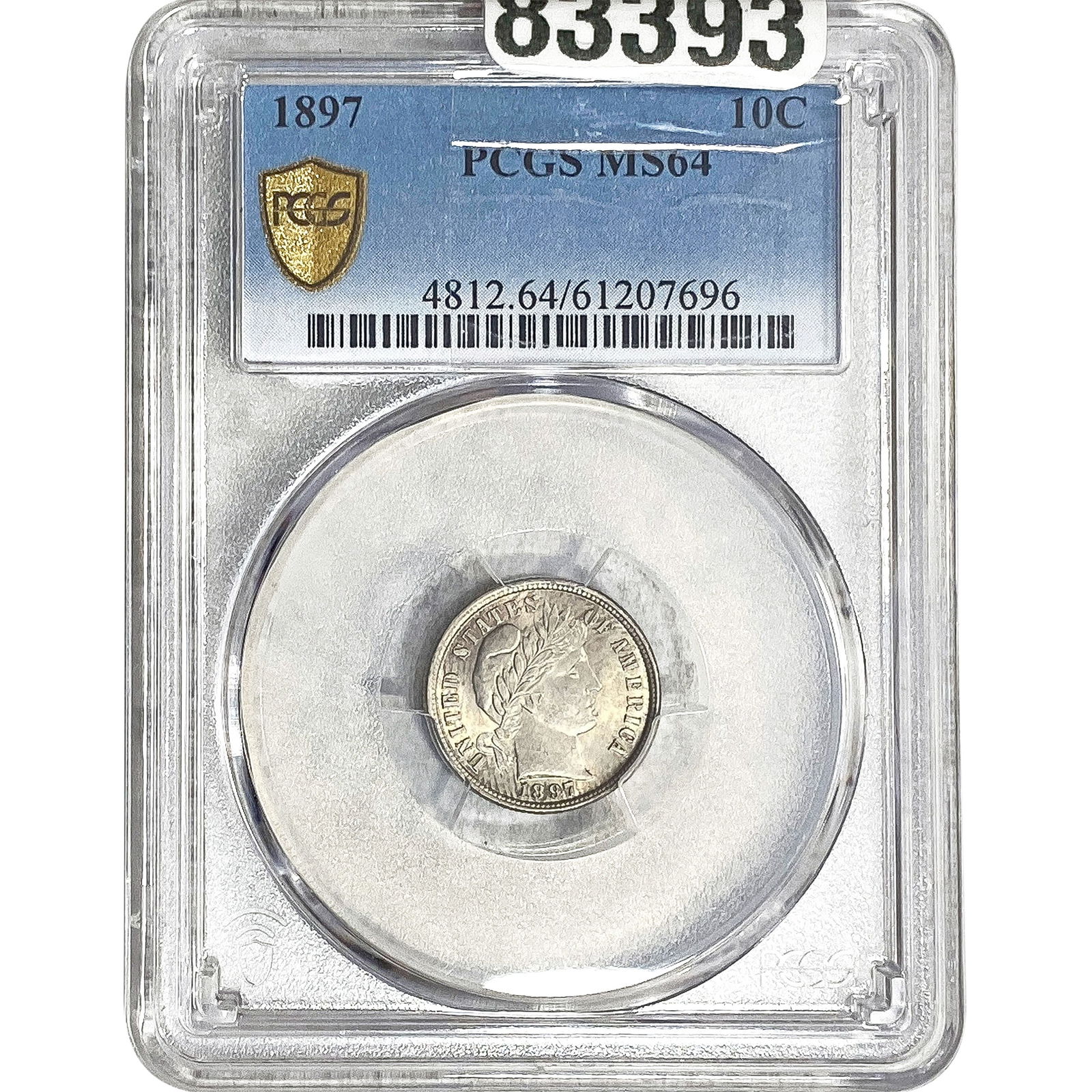 1897 Barber Dime PCGS MS64: 1897 Barber Dime PCGS MS64