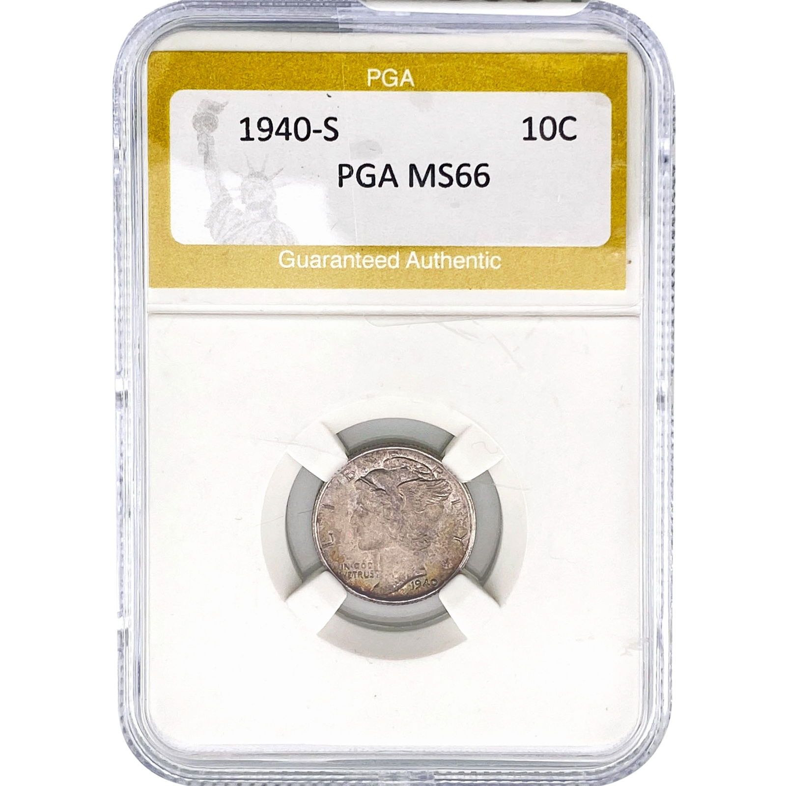 1940-S Mercury Silver Dime PGA MS66: 1940-S Mercury Silver Dime PGA MS66