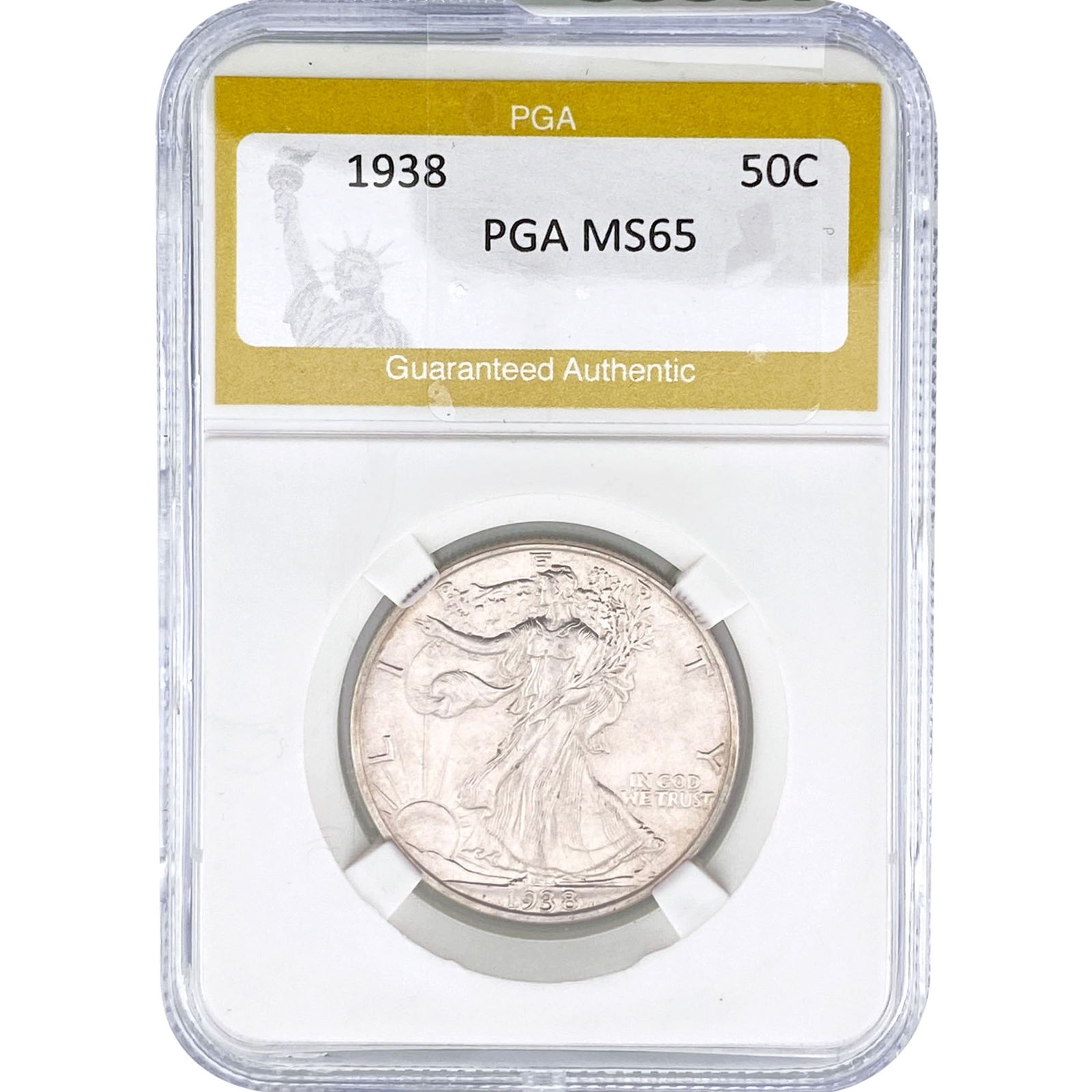 1938 Walking Liberty Half Dollar PGA MS65: 1938 Walking Liberty Half Dollar PGA MS65