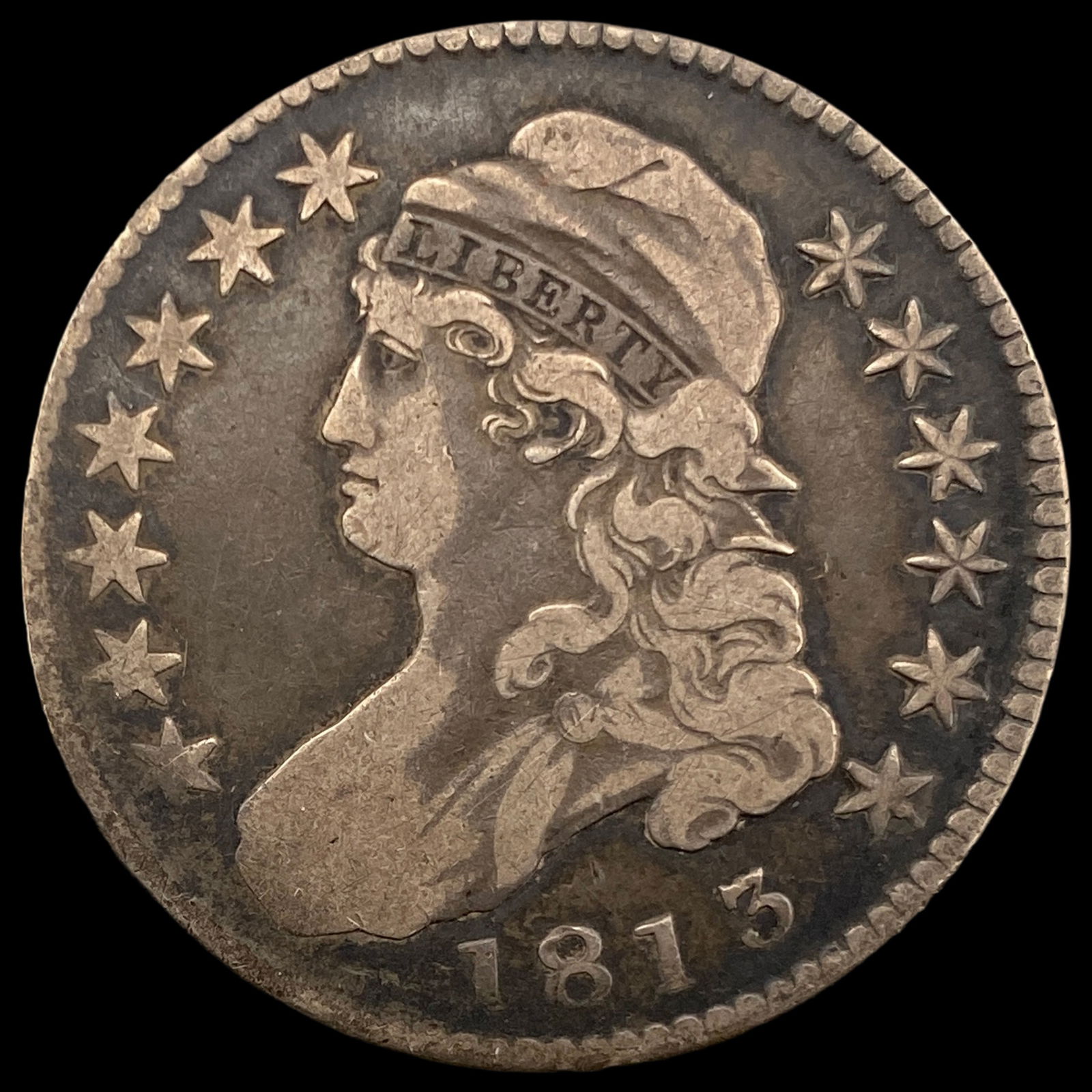 1813 Capped Bust Half Dollar NEARLY UNCIRCULATED: 1813 Capped Bust Half Dollar NEARLY UNCIRCULATED