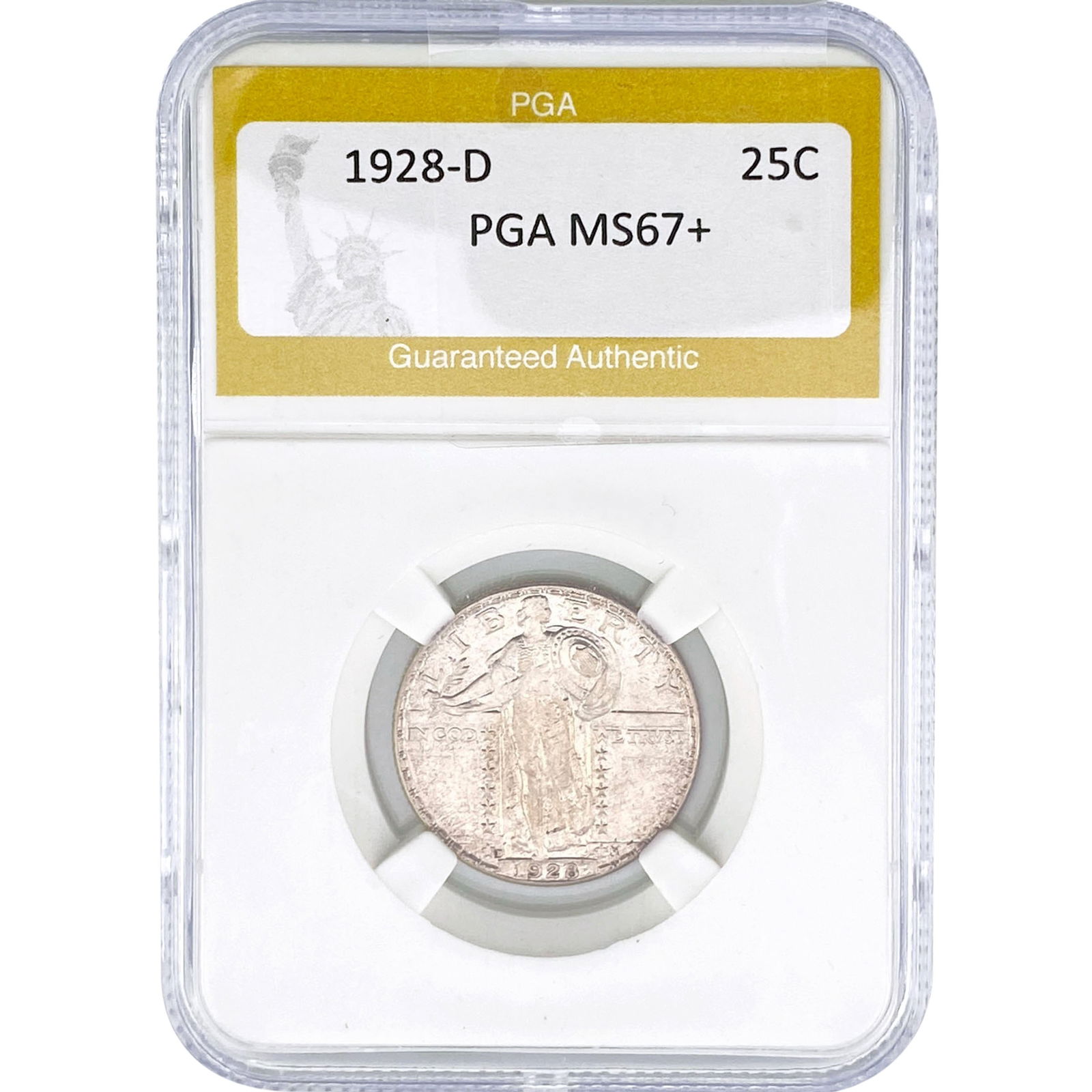 1928-D Standing Liberty Quarter PGA MS67+: 1928-D Standing Liberty Quarter PGA MS67+
