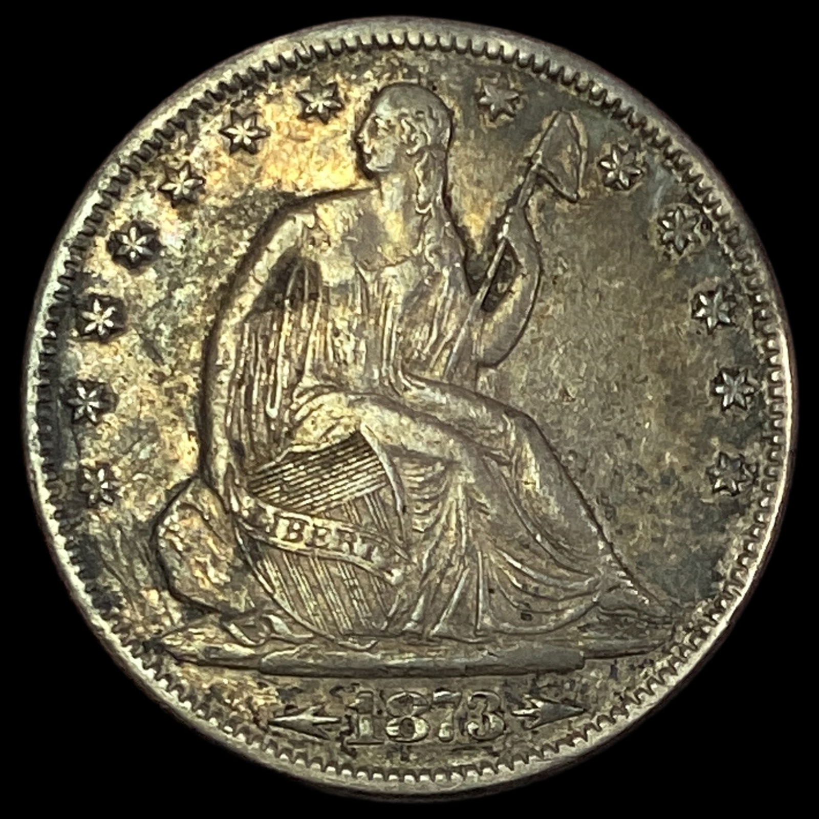 1873 Arrows Seated Liberty Half Dollar NEARLY UNCIRCULATED: 1873 Arrows Seated Liberty Half Dollar NEARLY UNCIRCULATED