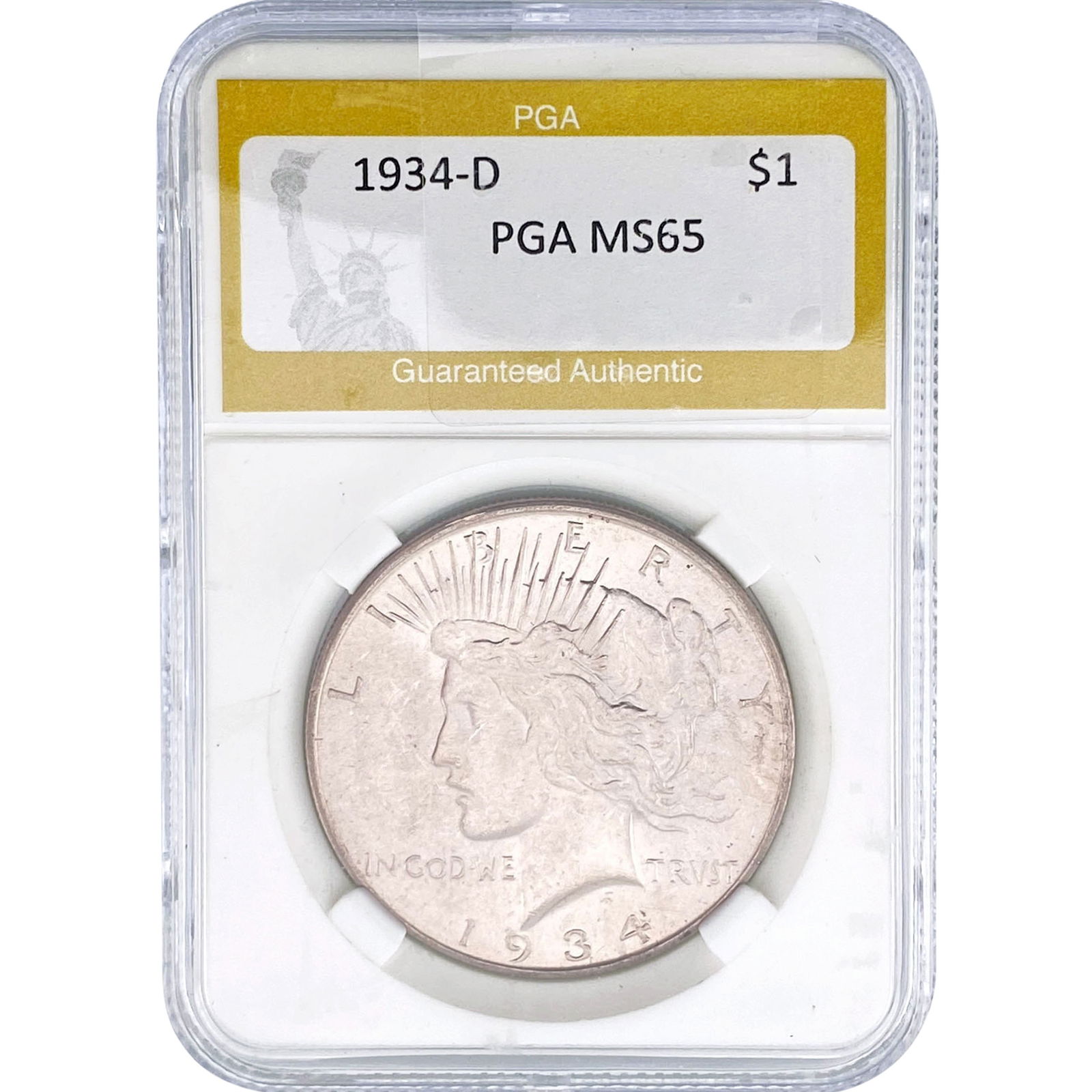 1934-D Silver Peace Dollar PGA MS65 (1 of 2)