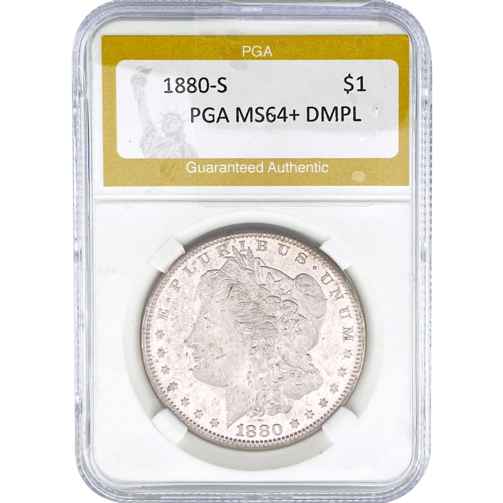 1880-S Morgan Silver Dollar PGA MS64+ DMPL: 1880-S Morgan Silver Dollar PGA MS64+ DMPL