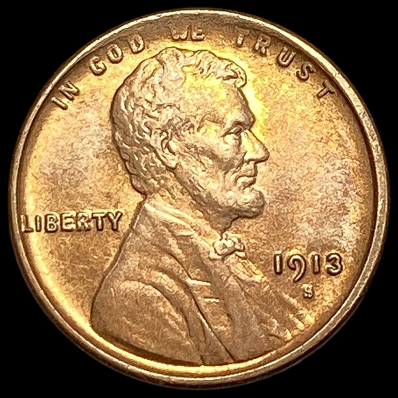1913-S Red Lincoln Wheat Cent UNCIRCULATED: 1913-S Red Lincoln Wheat Cent UNCIRCULATED