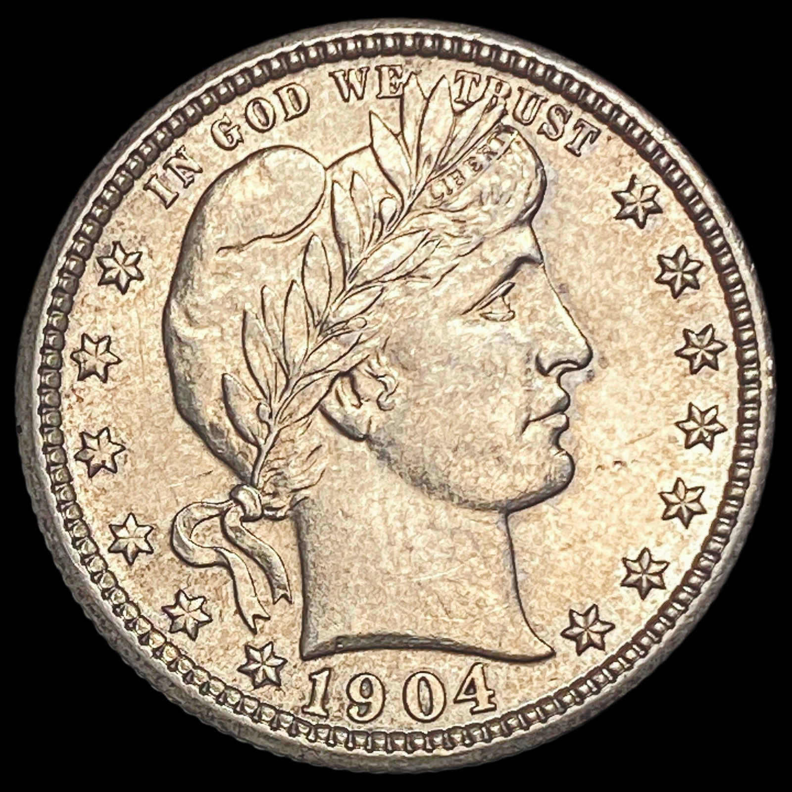 1904 Barber Silver Quarter GEM BU (1 of 2)