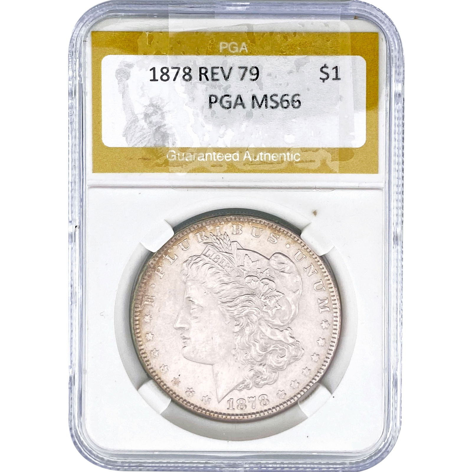 1878 REV 79 Morgan Silver Dollar PGA MS66: 1878 REV 79 Morgan Silver Dollar PGA MS66