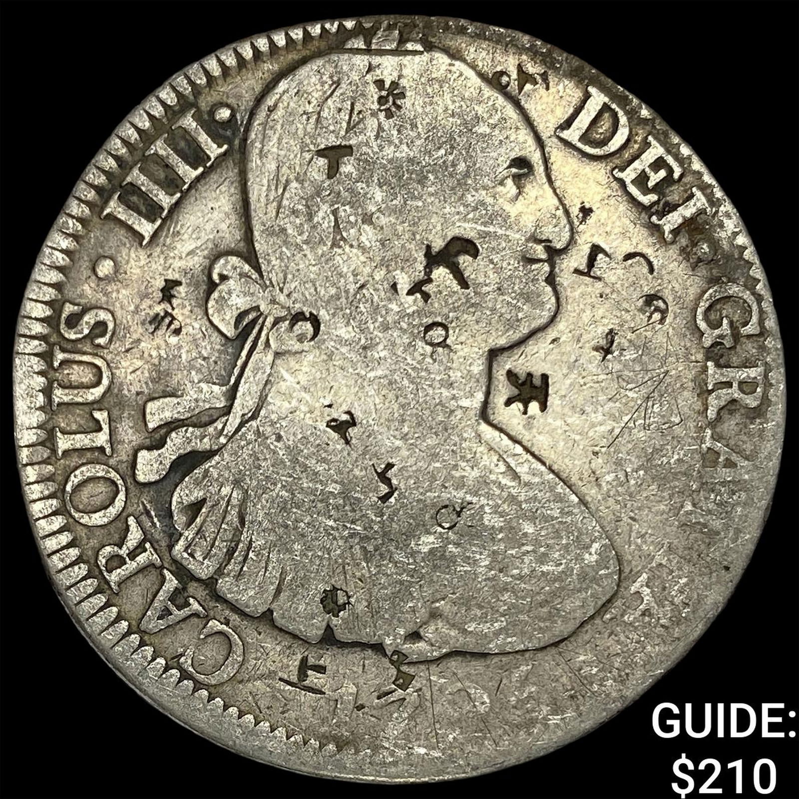 1795 Mexico Silver 8 Reales Chopmarked NEARLY UNCIRCULATED: 1795 Mexico Silver 8 Reales Chopmarked NEARLY UNCIRCULATED