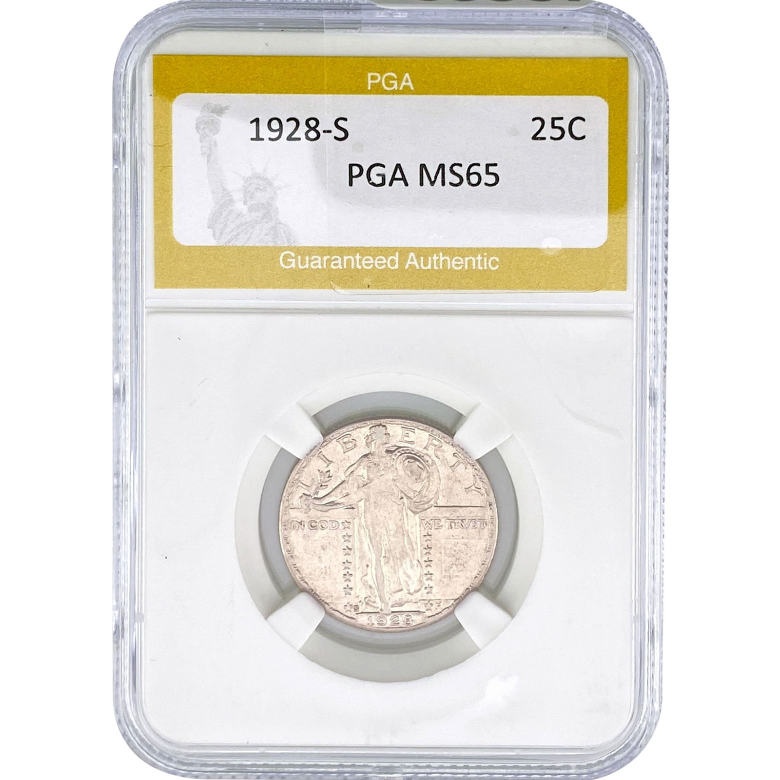 1928-S Standing Liberty Quarter PGA MS65: 1928-S Standing Liberty Quarter PGA MS65
