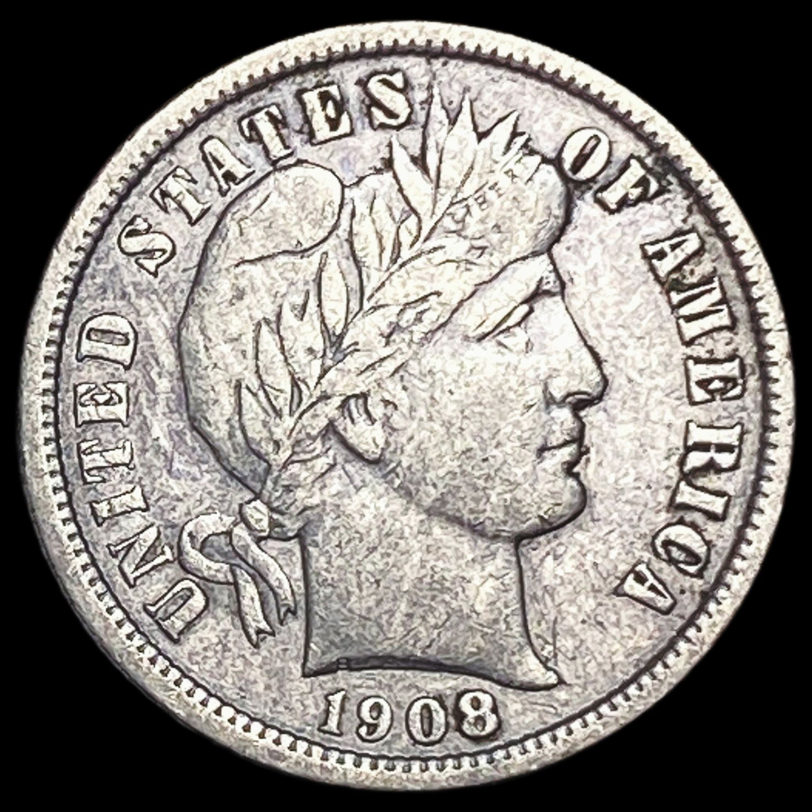 1908-S Silver Barber Dime CLOSELY UNCIRCULATED (1 of 2)