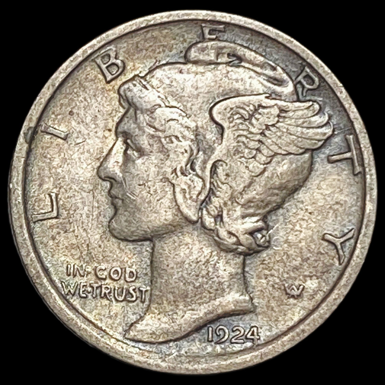 1924-D Silver Mercury Dime LIGHTLY CIRCULATED (1 of 2)