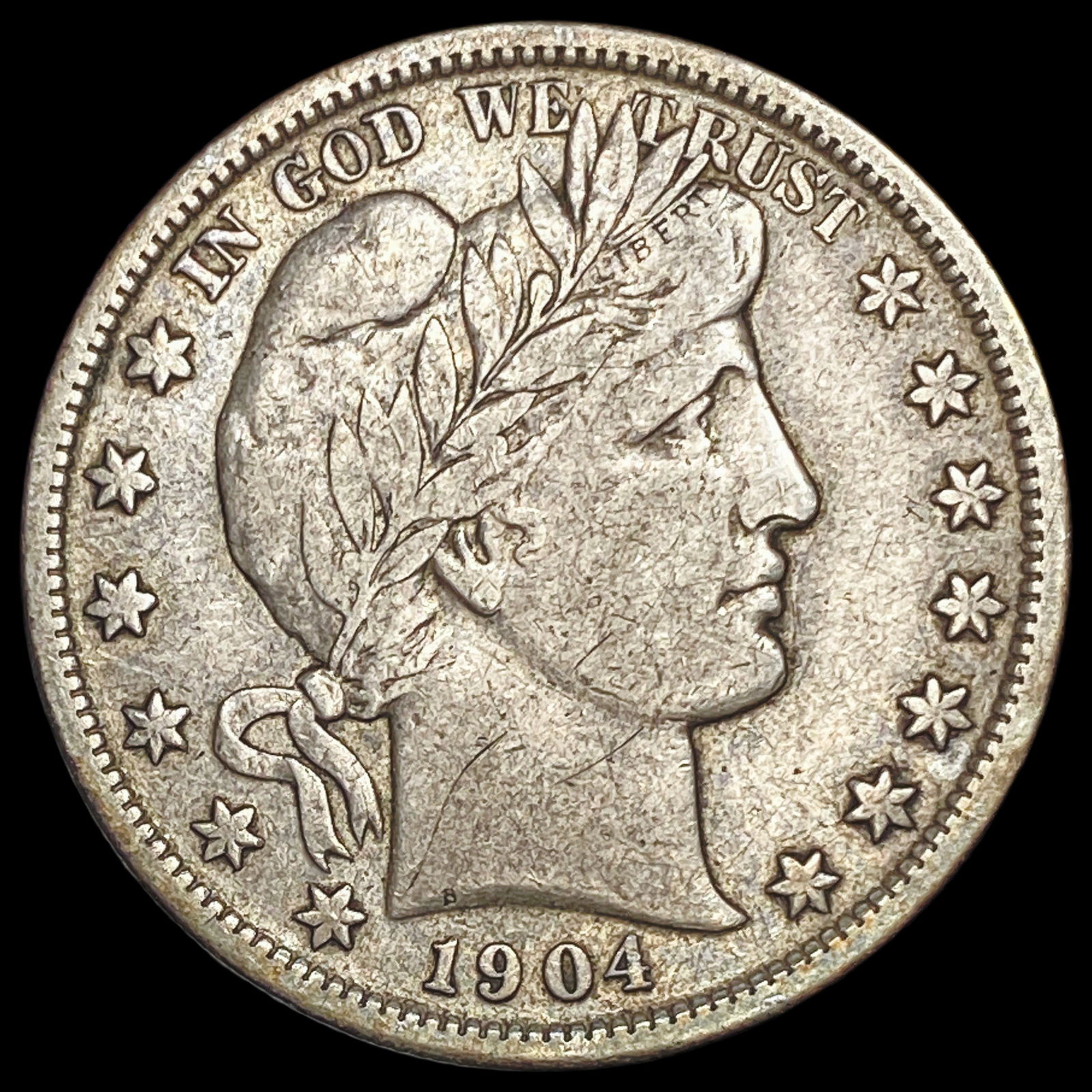 1904 Silver Barber Half Dollar LIGHTLY CIRCULATED: 1904 Silver Barber Half Dollar LIGHTLY CIRCULATED