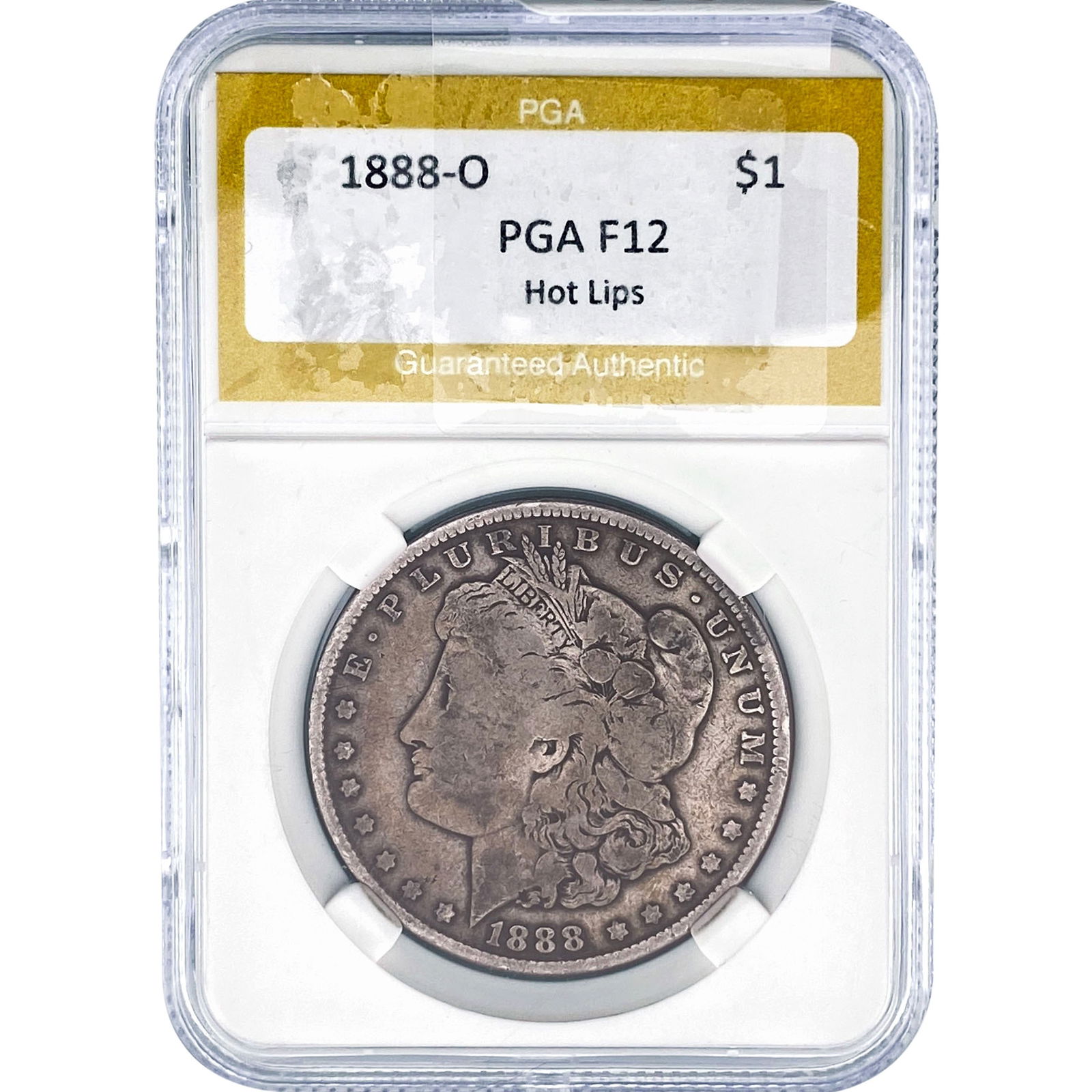 1888-O Morgan Silver Dollar PGA F12 Hot Lips: 1888-O Morgan Silver Dollar PGA F12 Hot Lips