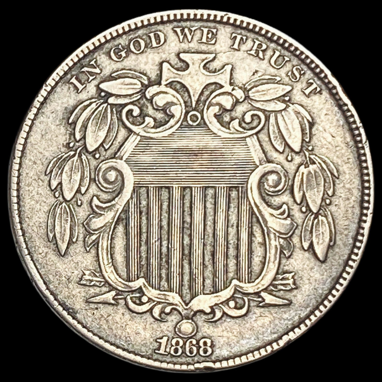 1868 Shield Nickel CLOSELY UNCIRCULATED (1 of 2)