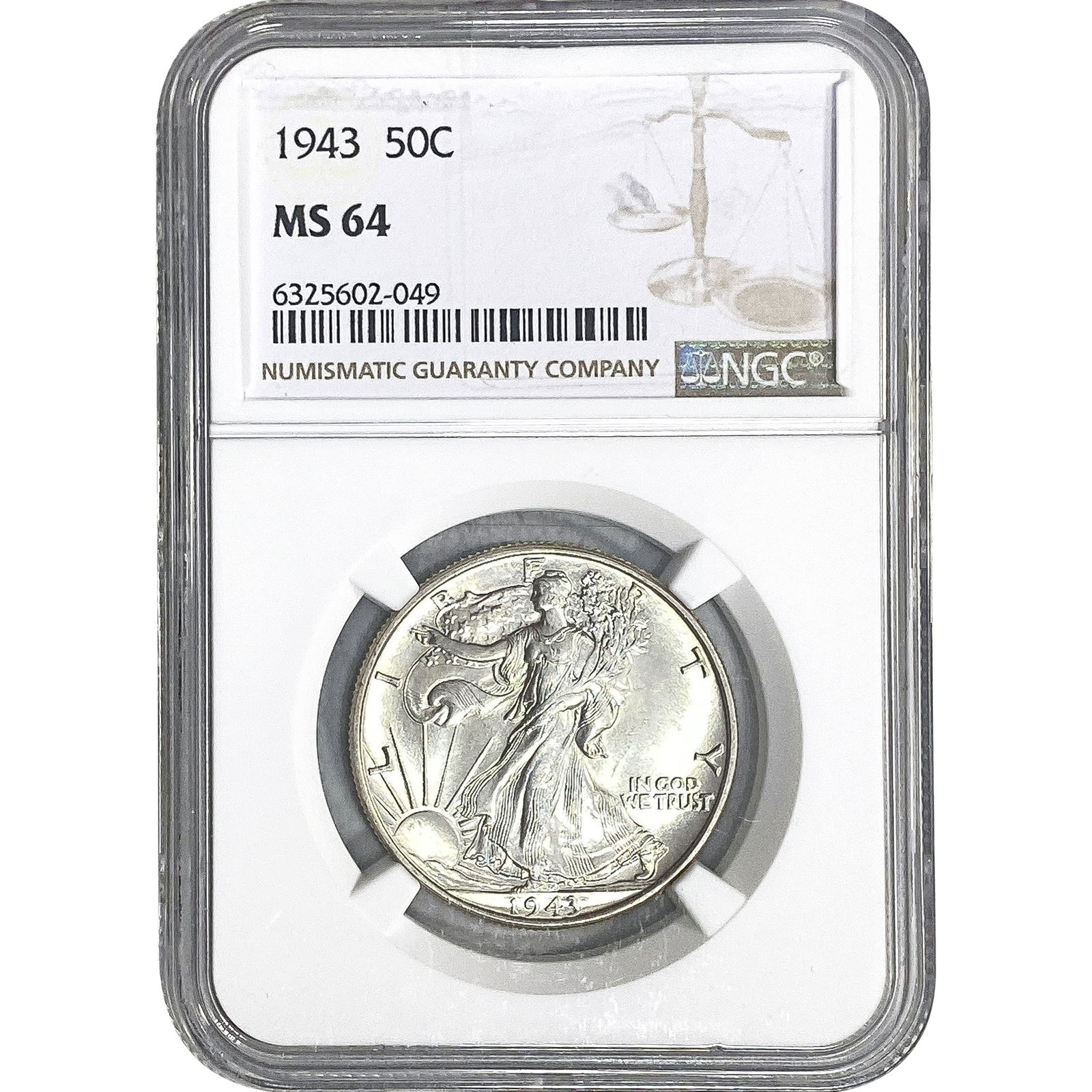 1943 Walking Liberty Half Dollar NGC MS64: 1943 Walking Liberty Half Dollar NGC MS64