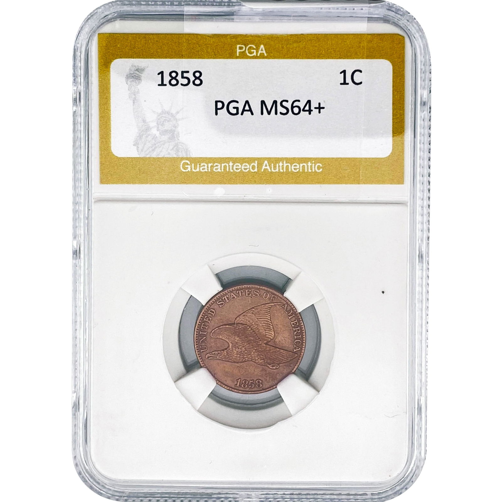 1858 Flying Eagle Cent PGA MS64+: 1858 Flying Eagle Cent PGA MS64+