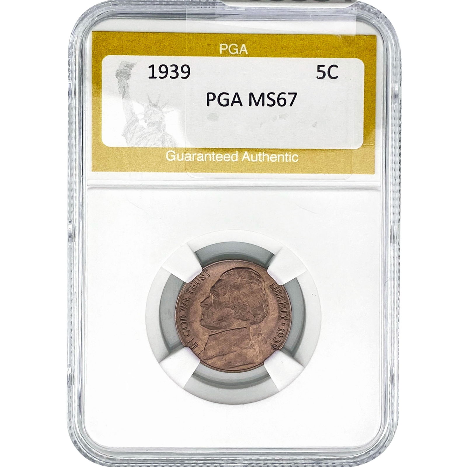 1939 Jefferson Nickel PGA MS67: 1939 Jefferson Nickel PGA MS67