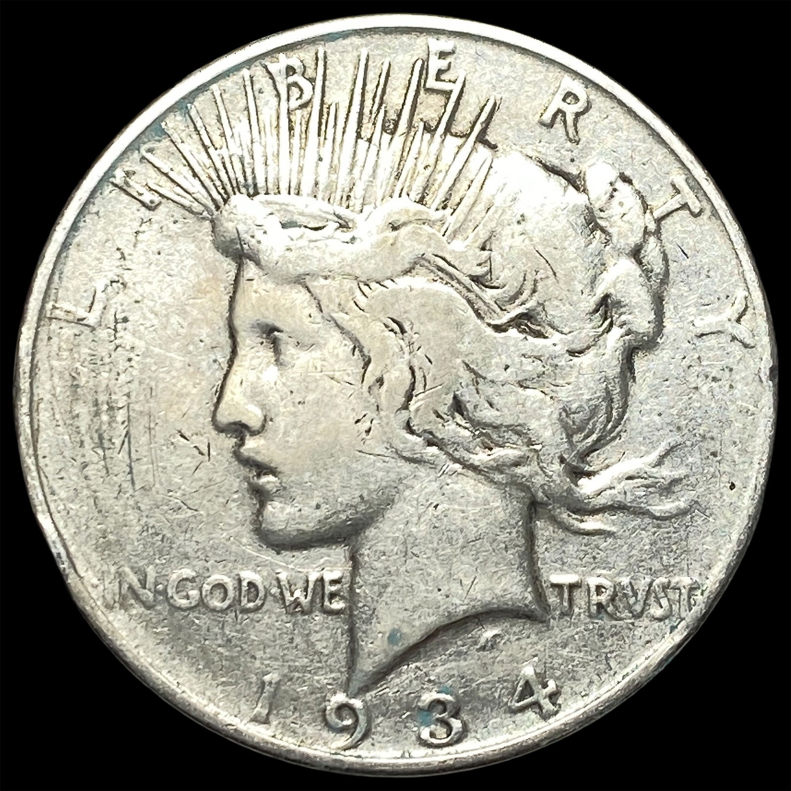 1934-D Peace Silver Dollar NEARLY UNCIRCULATED: 1934-D Peace Silver Dollar NEARLY UNCIRCULATED