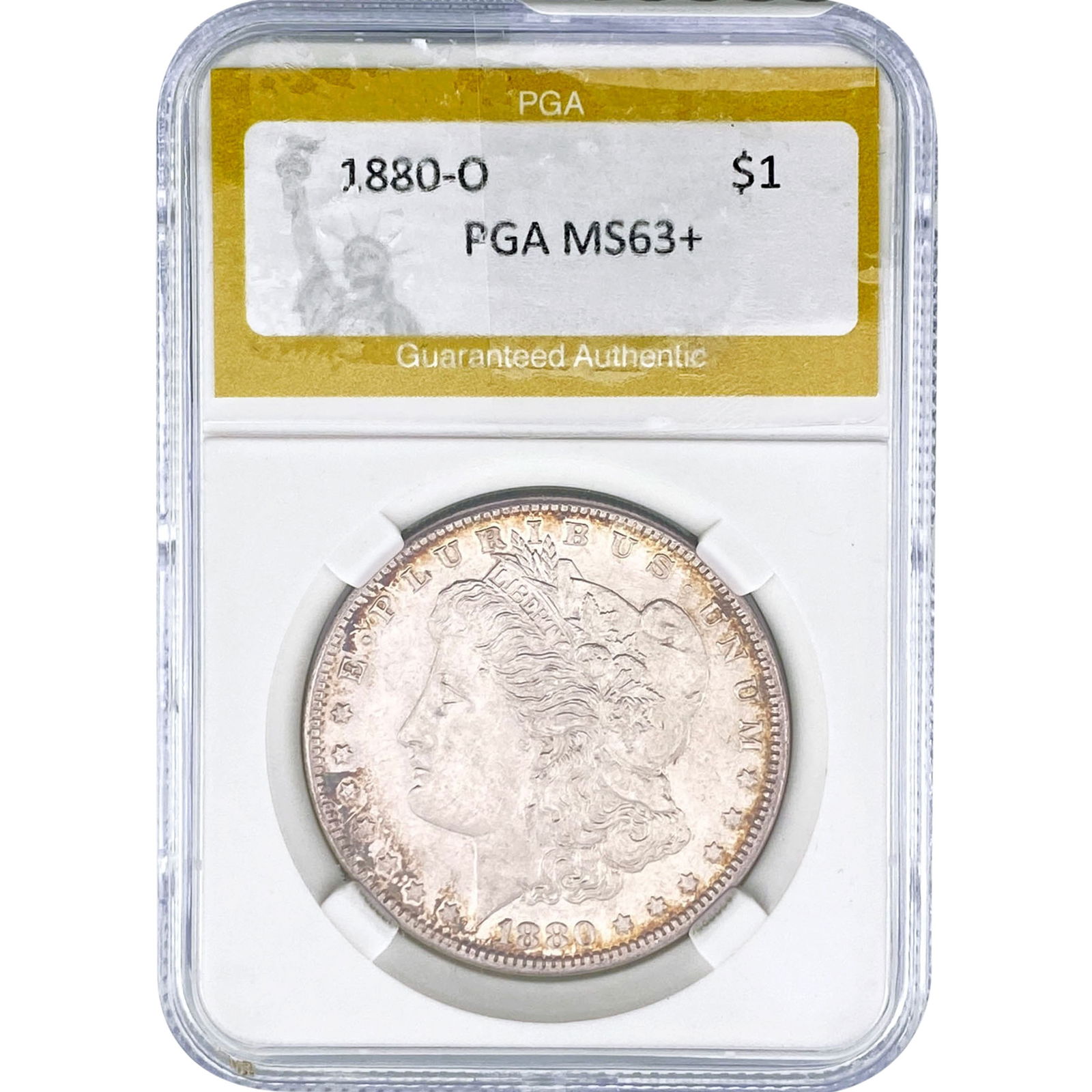 1880-O Morgan Silver Dollar PGA MS63+: 1880-O Morgan Silver Dollar PGA MS63+