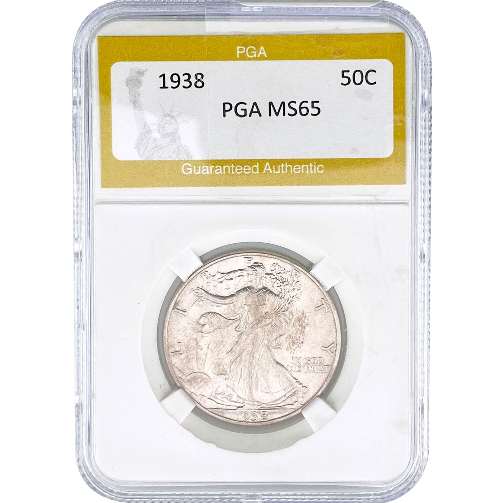 1938 Walking Liberty Half Dollar PGA MS65: 1938 Walking Liberty Half Dollar PGA MS65