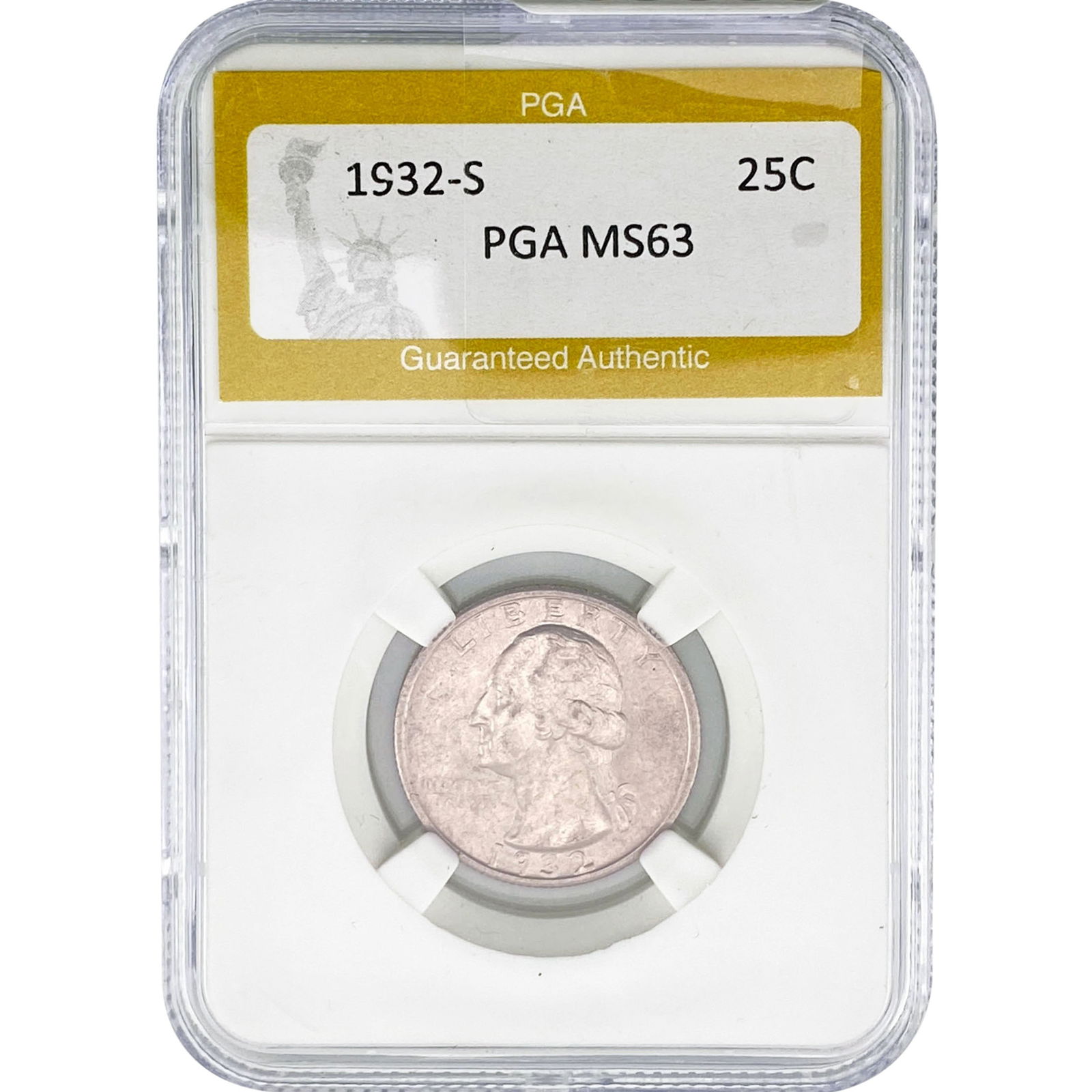 1932-S Washington Silver Quarter PGA MS63: 1932-S Washington Silver Quarter PGA MS63