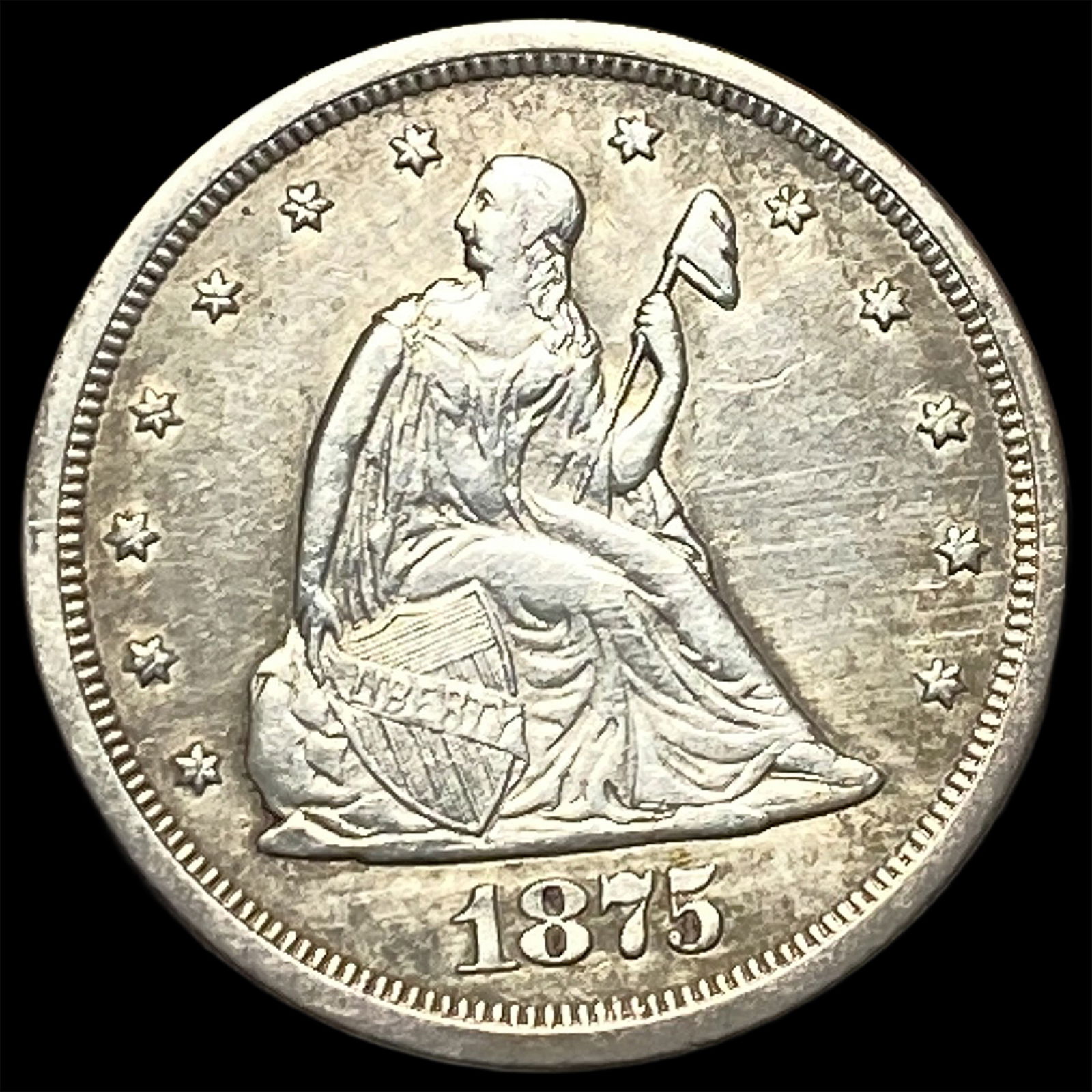 1875-S Silver Twenty Cents UNCIRCULATED: 1875-S Silver Twenty Cents UNCIRCULATED