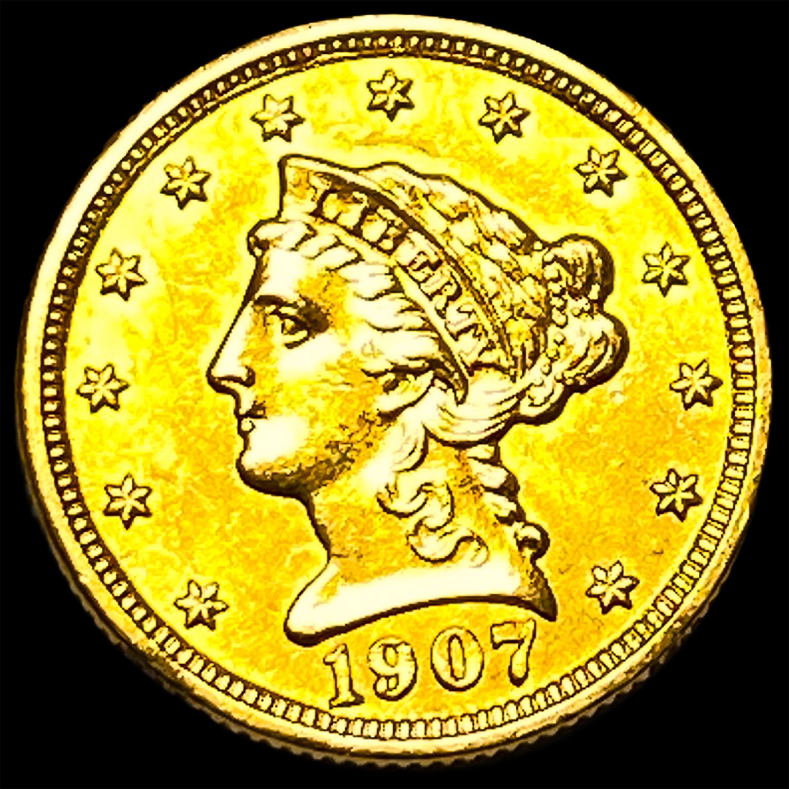 1907 Liberty Head Gold Quarter Eagle $2.50 UNCIRCULATED (1 of 2)