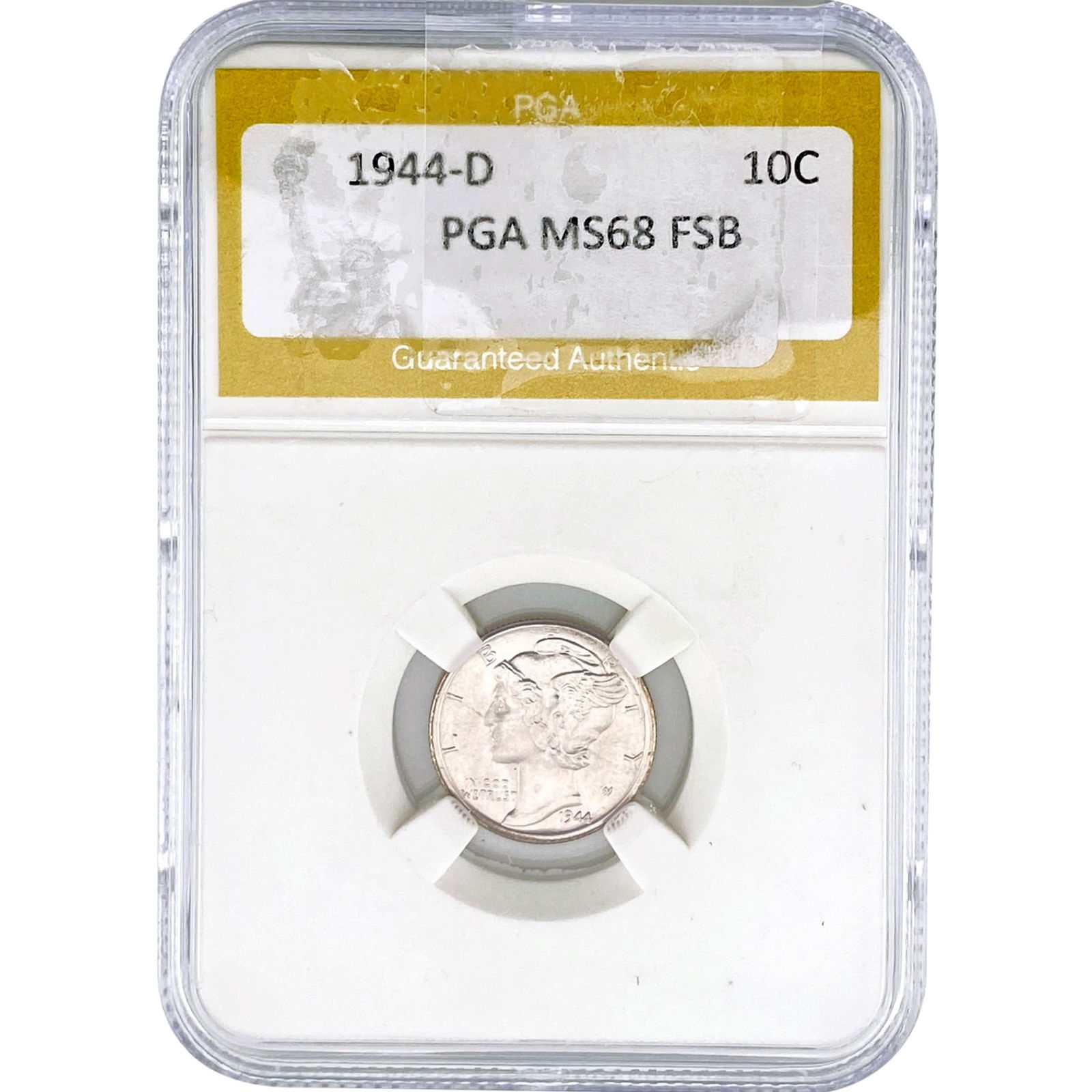 1944-D Mercury Silver Dime PGA MS68 FSB: 1944-D Mercury Silver Dime PGA MS68 FSB