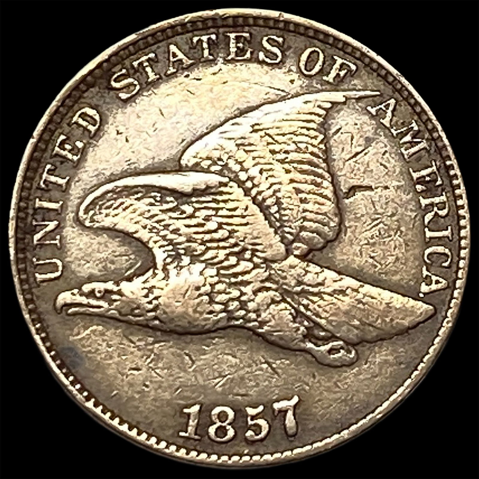1857 Flying Eagle Cent ABOUT UNCIRCULATED: 1857 Flying Eagle Cent ABOUT UNCIRCULATED