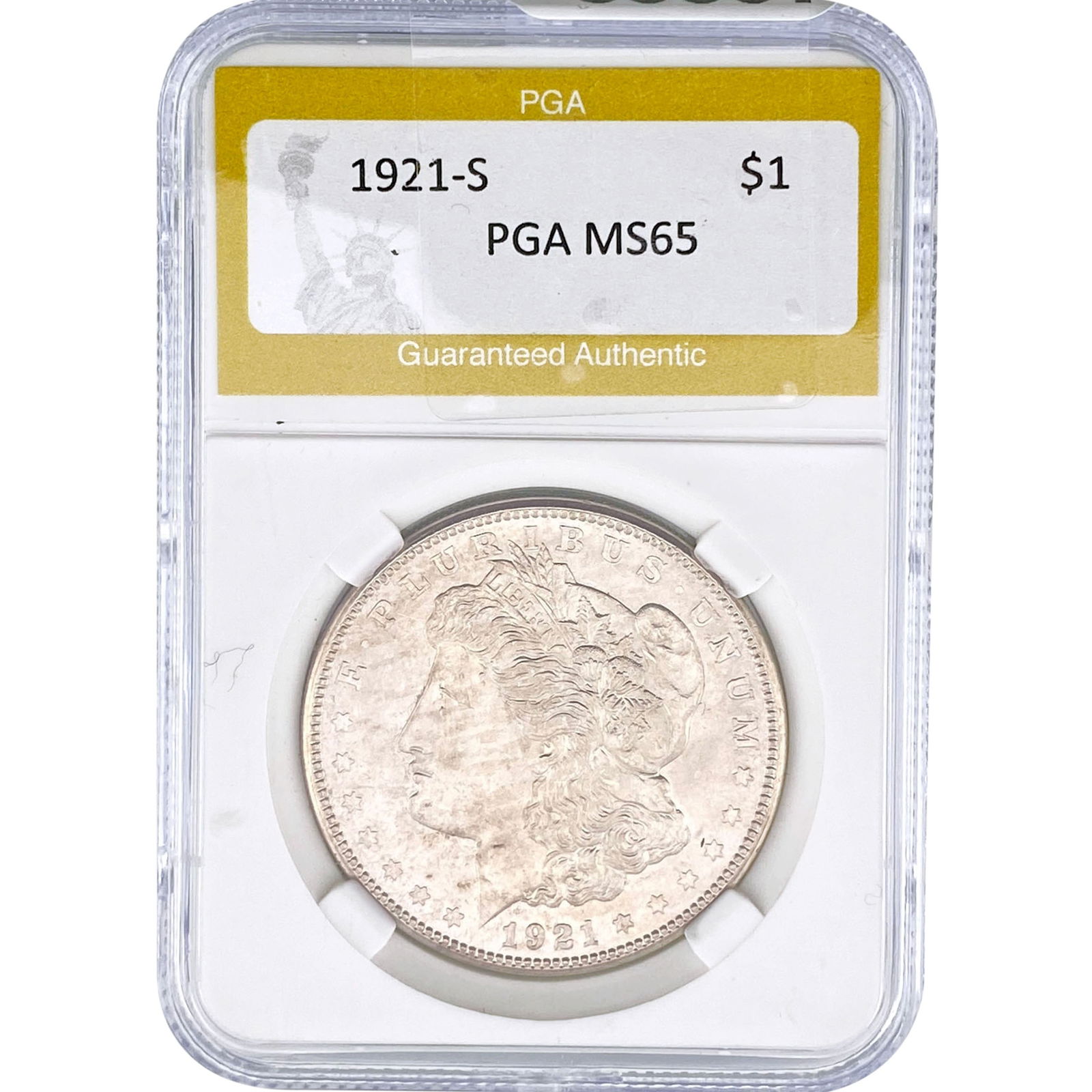 1921-S Morgan Silver Dollar PGA MS65: 1921-S Morgan Silver Dollar PGA MS65
