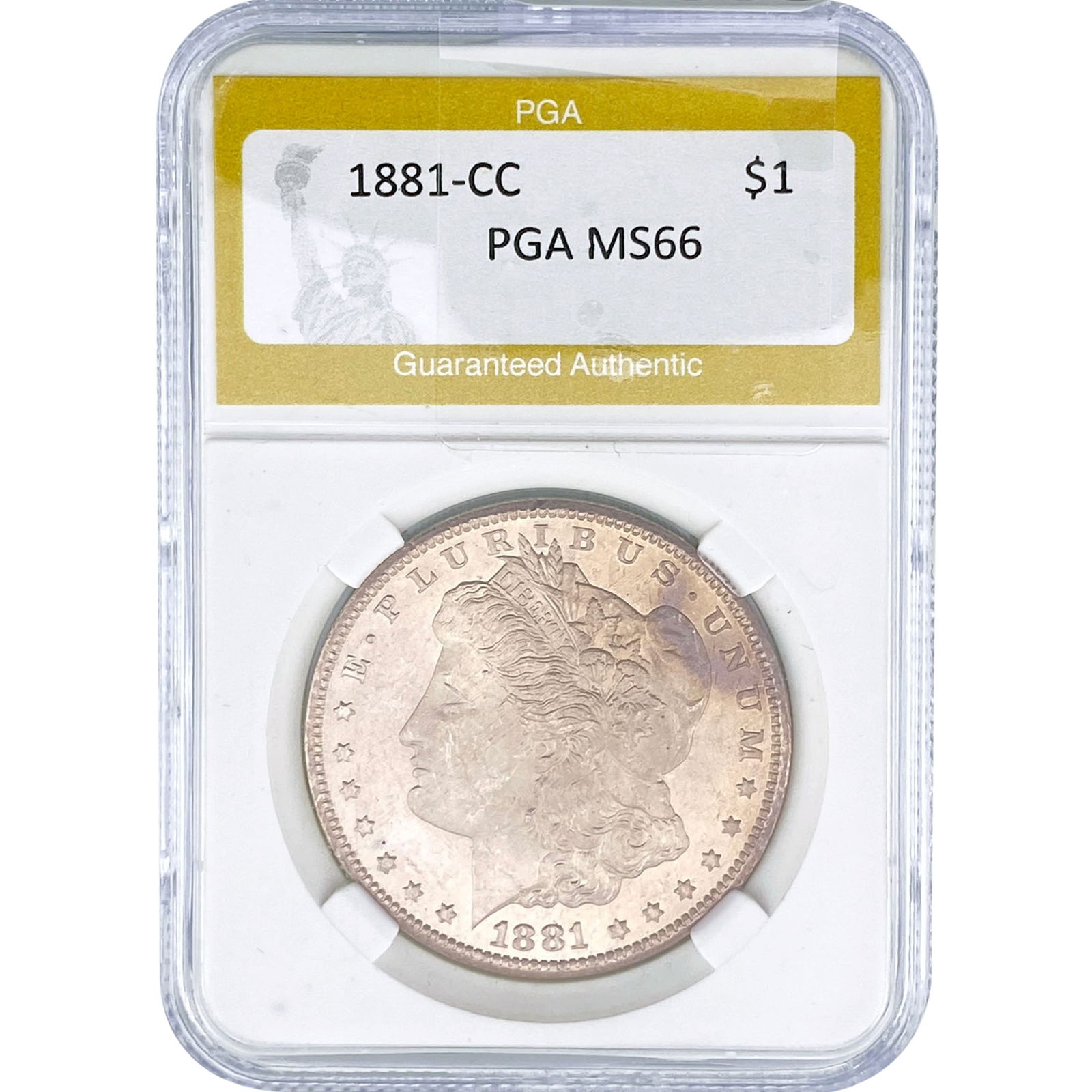 1881-CC Morgan Silver Dollar PGA MS66: 1881-CC Morgan Silver Dollar PGA MS66