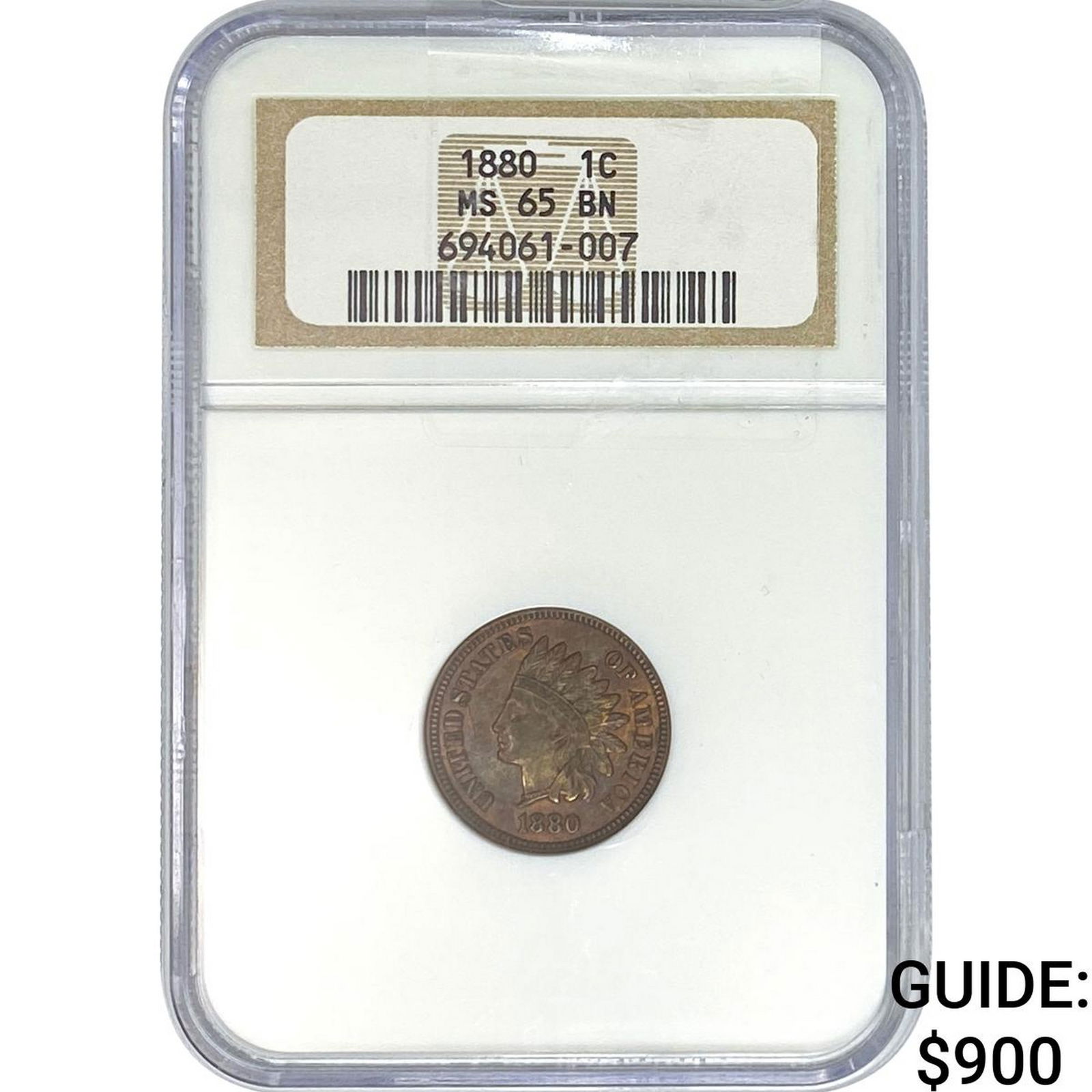 1880 Indian Head Cent NGC MS65 BN: 1880 Indian Head Cent NGC MS65 BN