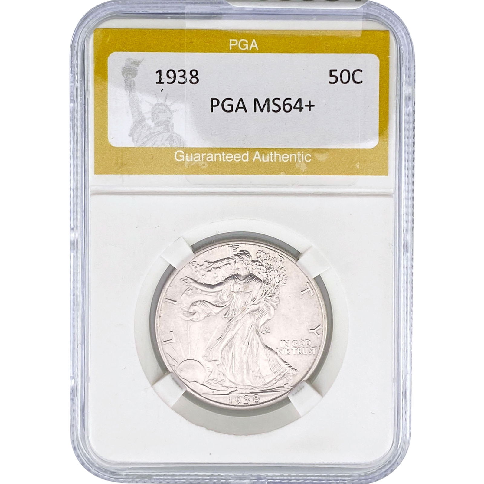 1938 Walking Liberty Half Dollar PGA MS64+: 1938 Walking Liberty Half Dollar PGA MS64+